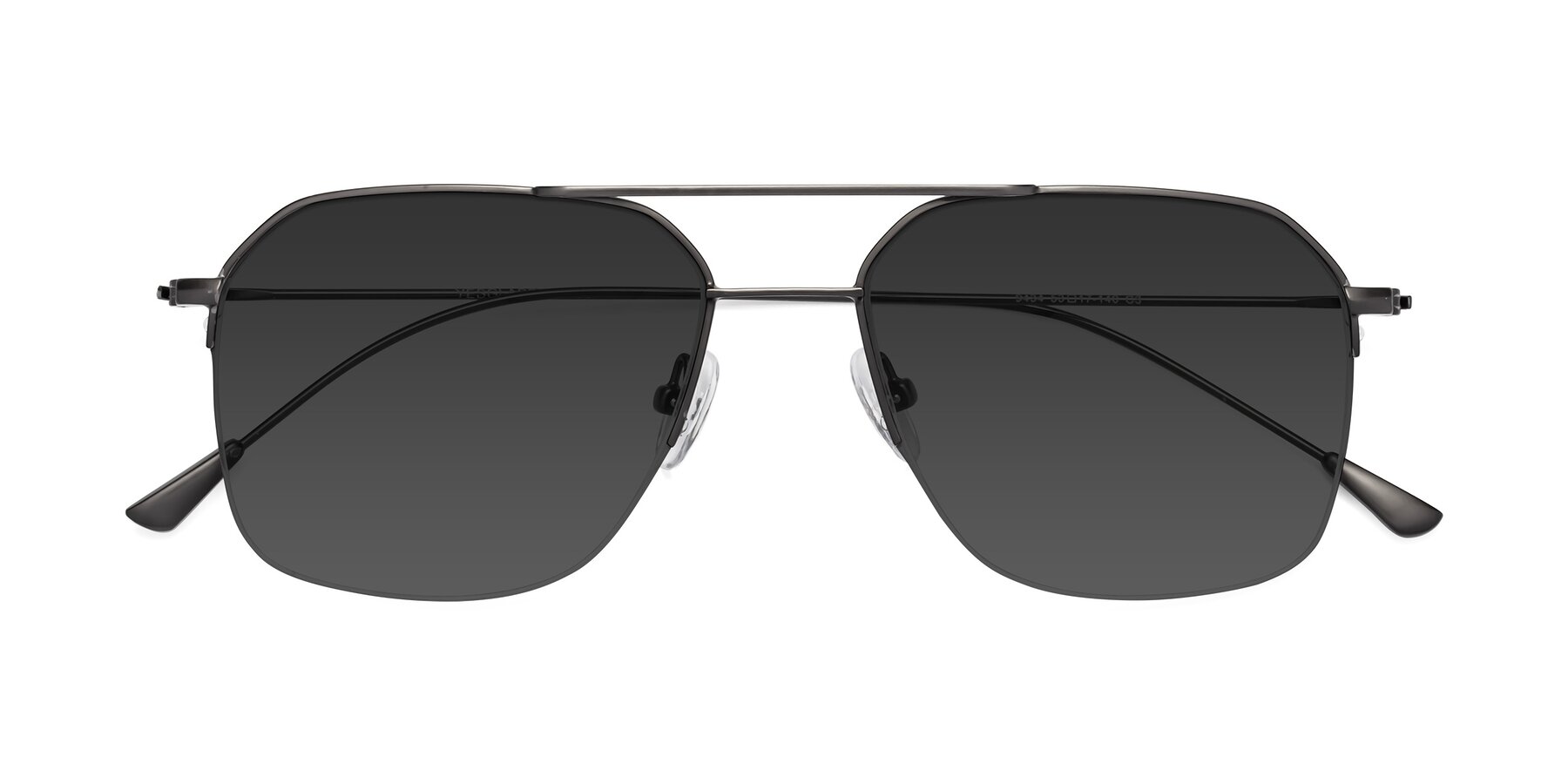 Folded Front of Largo in Gunmetal with Gray Tinted Lenses