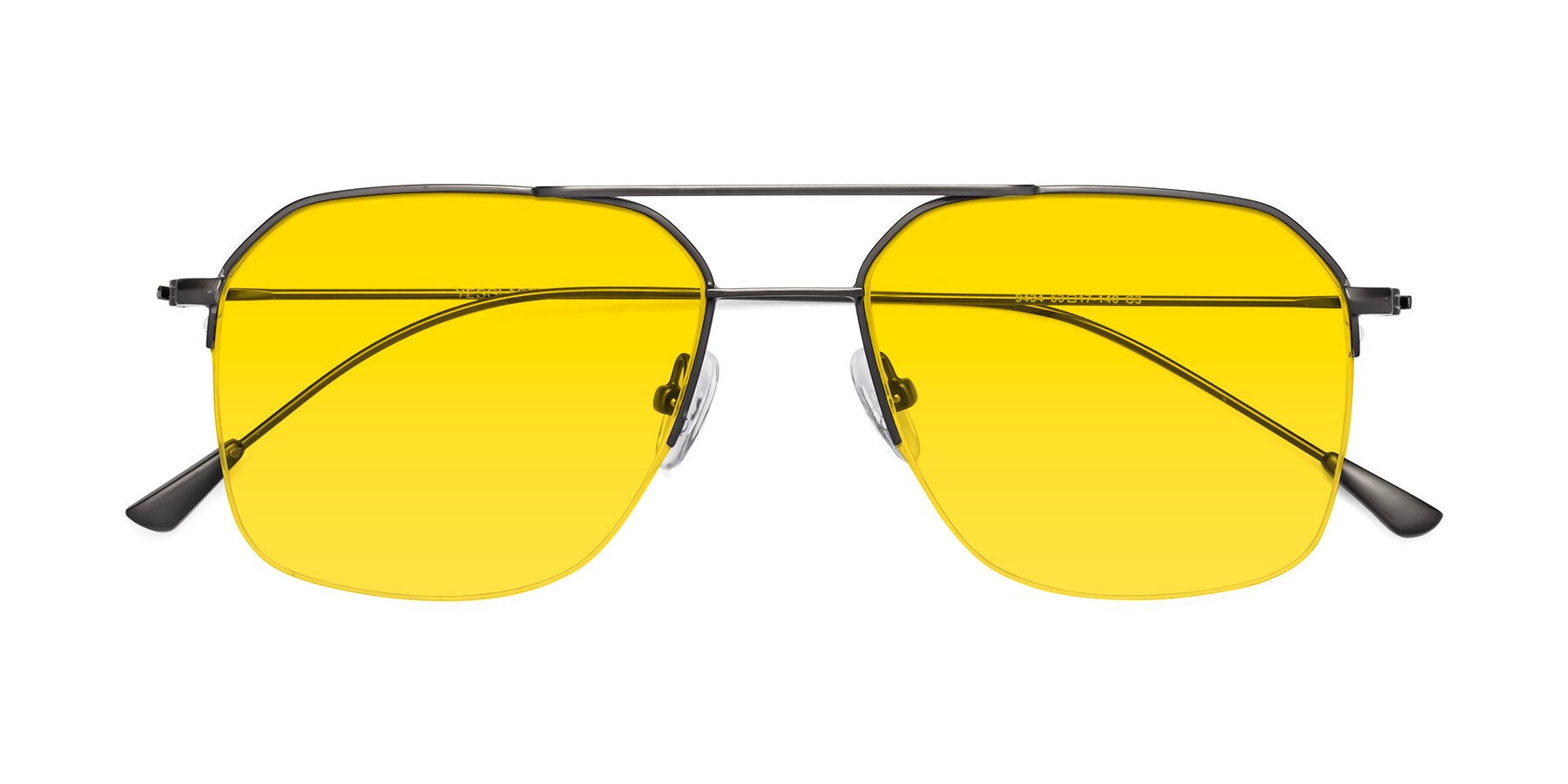 Folded Front of Largo in Gunmetal with Yellow Tinted Lenses