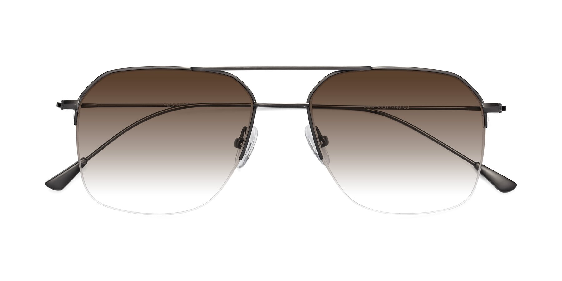 Folded Front of Largo in Gunmetal with Brown Gradient Lenses