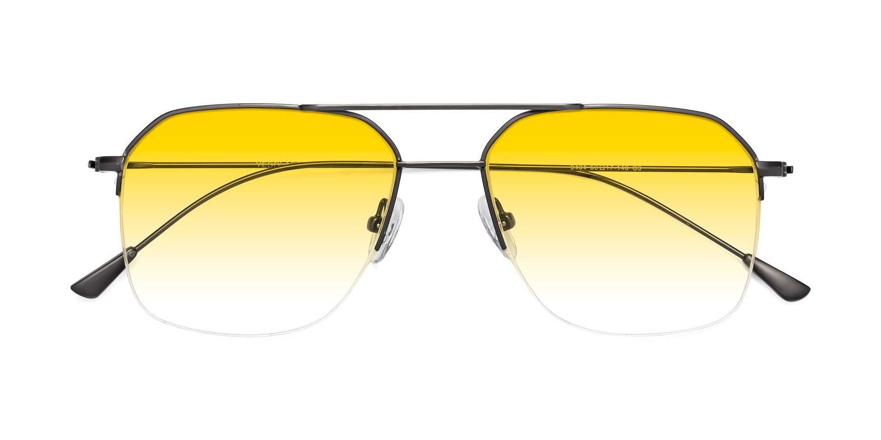 Folded Front of Largo in Gunmetal with Yellow Gradient Lenses