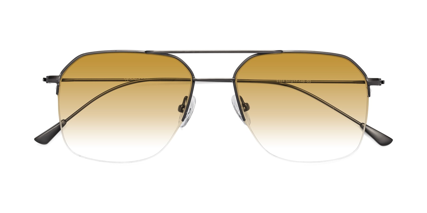 Folded Front of Largo in Gunmetal with Champagne Gradient Lenses