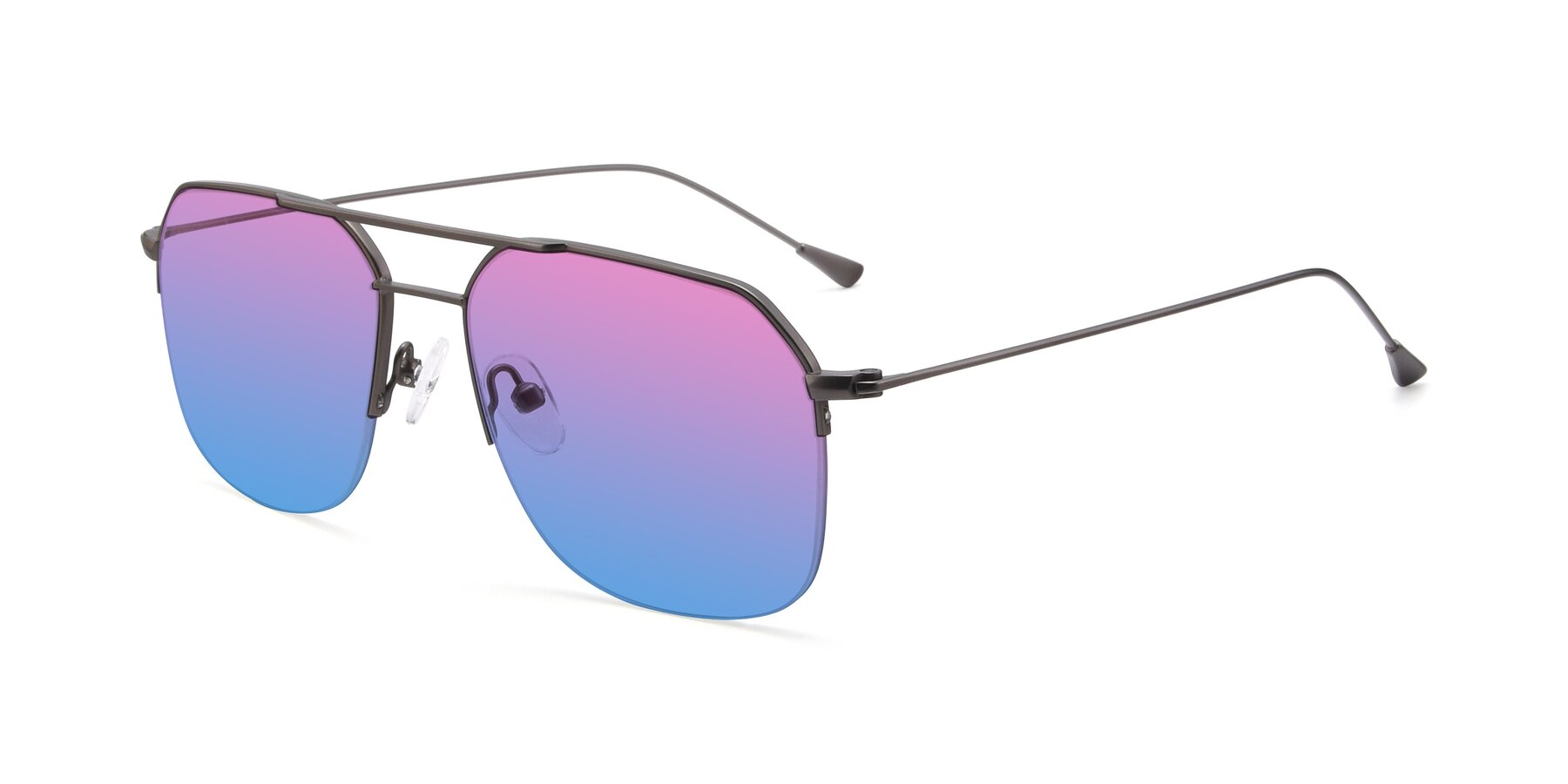 Angle of 9434 in Gunmetal with Pink / Blue Gradient Lenses