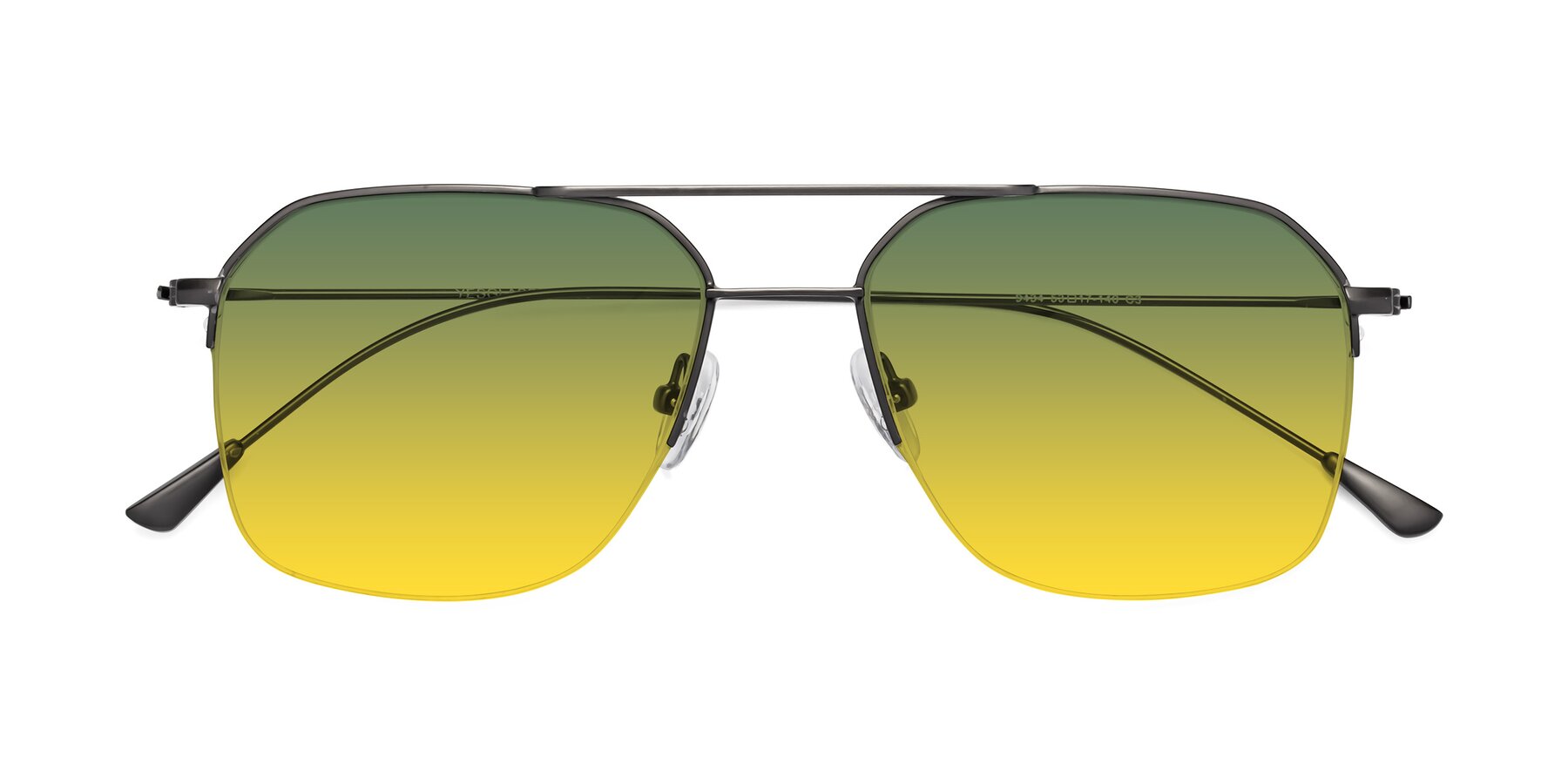 Folded Front of Largo in Gunmetal with Green / Yellow Gradient Lenses