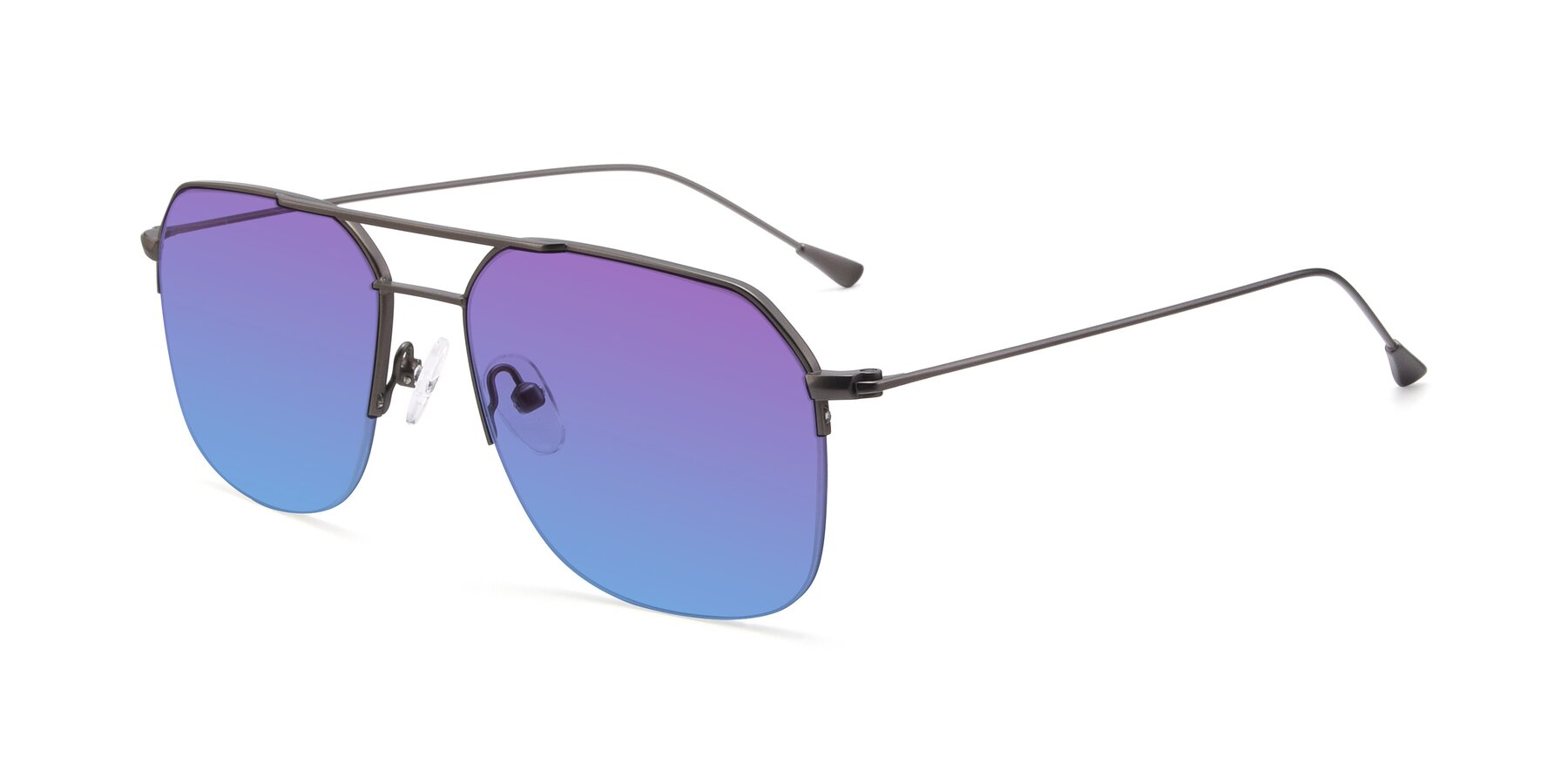 Angle of 9434 in Gunmetal with Purple / Blue Gradient Lenses