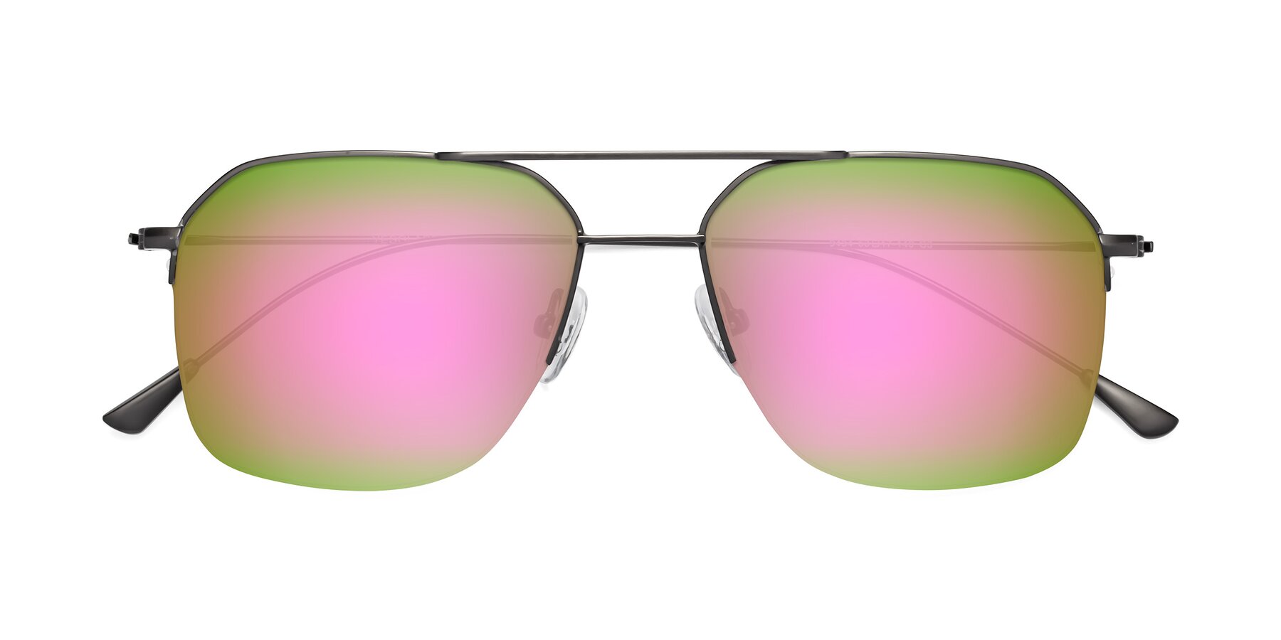 Folded Front of 9434 in Gunmetal with Pink Mirrored Lenses
