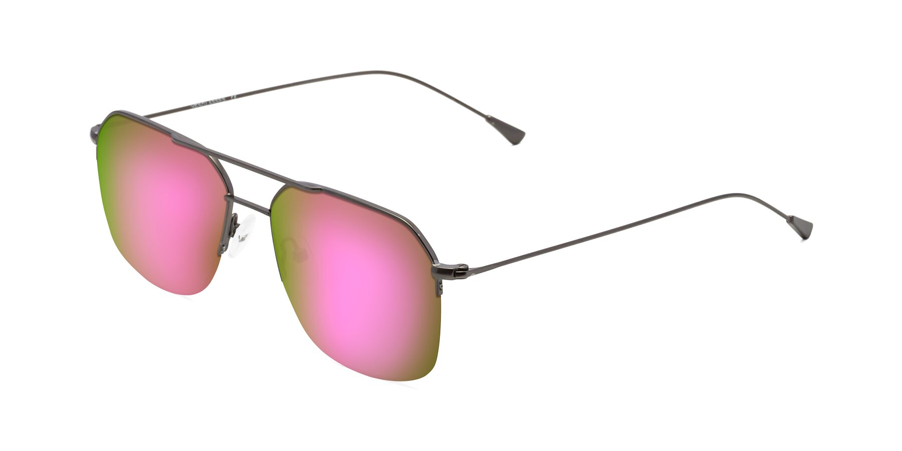 Angle of 9434 in Gunmetal with Pink Mirrored Lenses