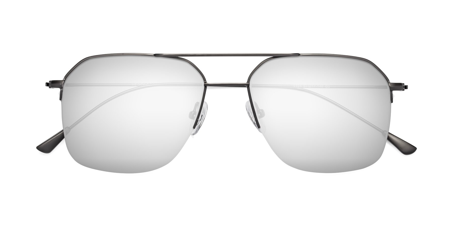 Folded Front of Largo in Gunmetal with Silver Mirrored Lenses