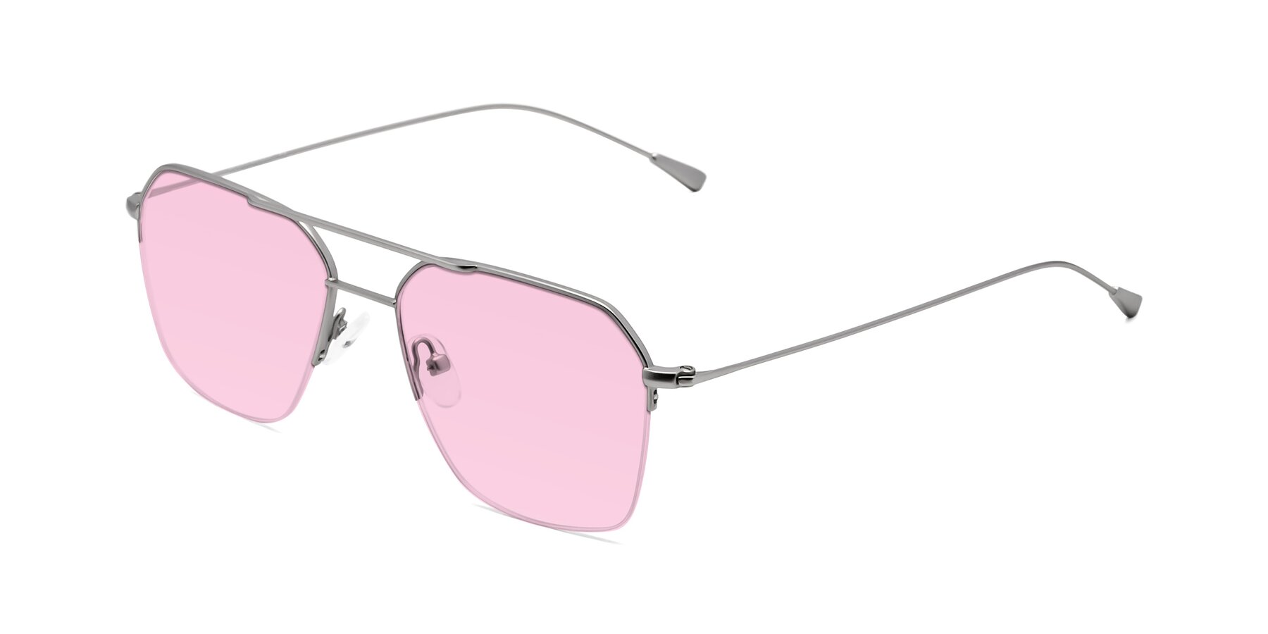 Angle of Largo in Silver with Light Pink Tinted Lenses