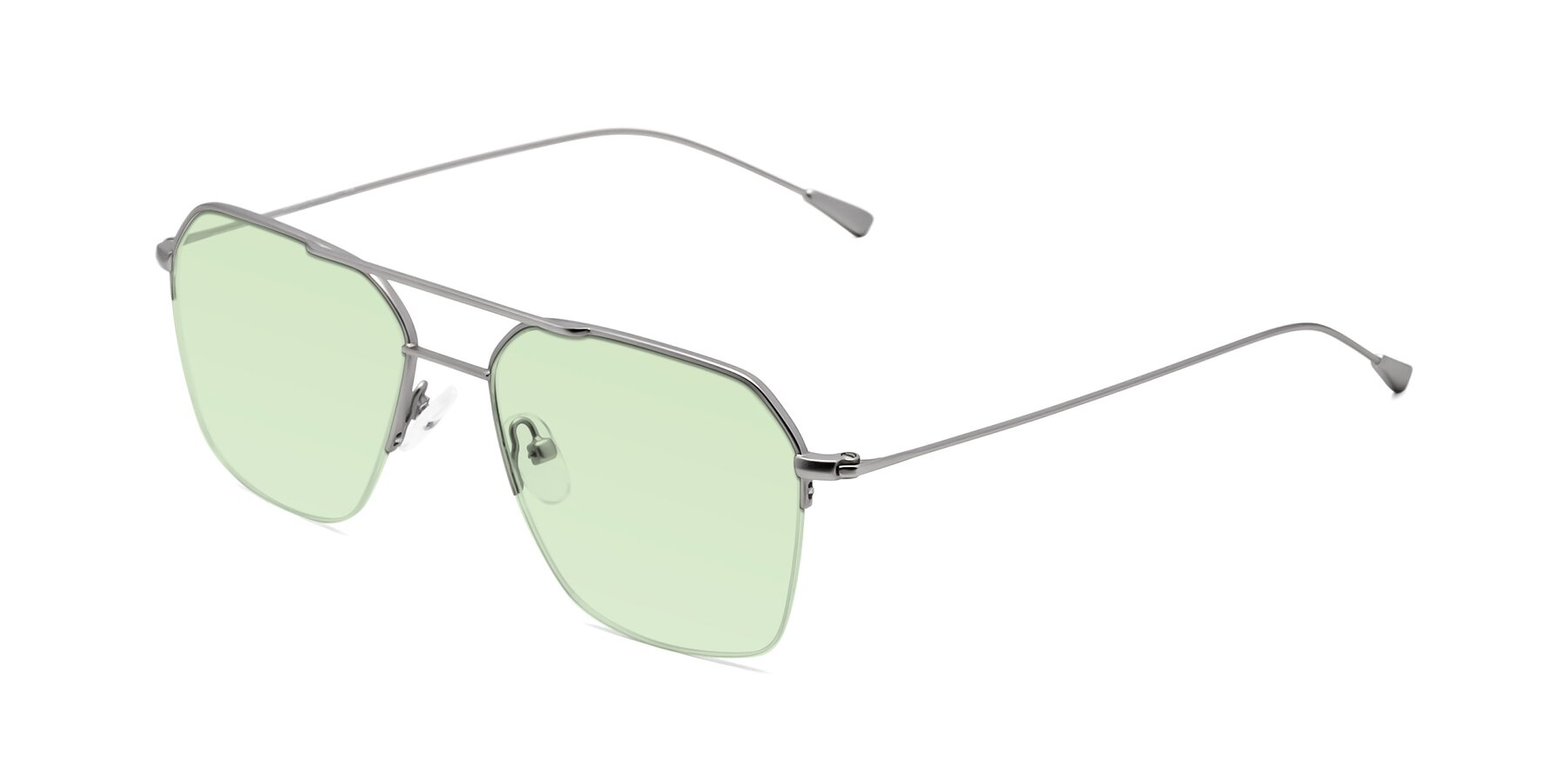 Angle of Largo in Silver with Light Green Tinted Lenses