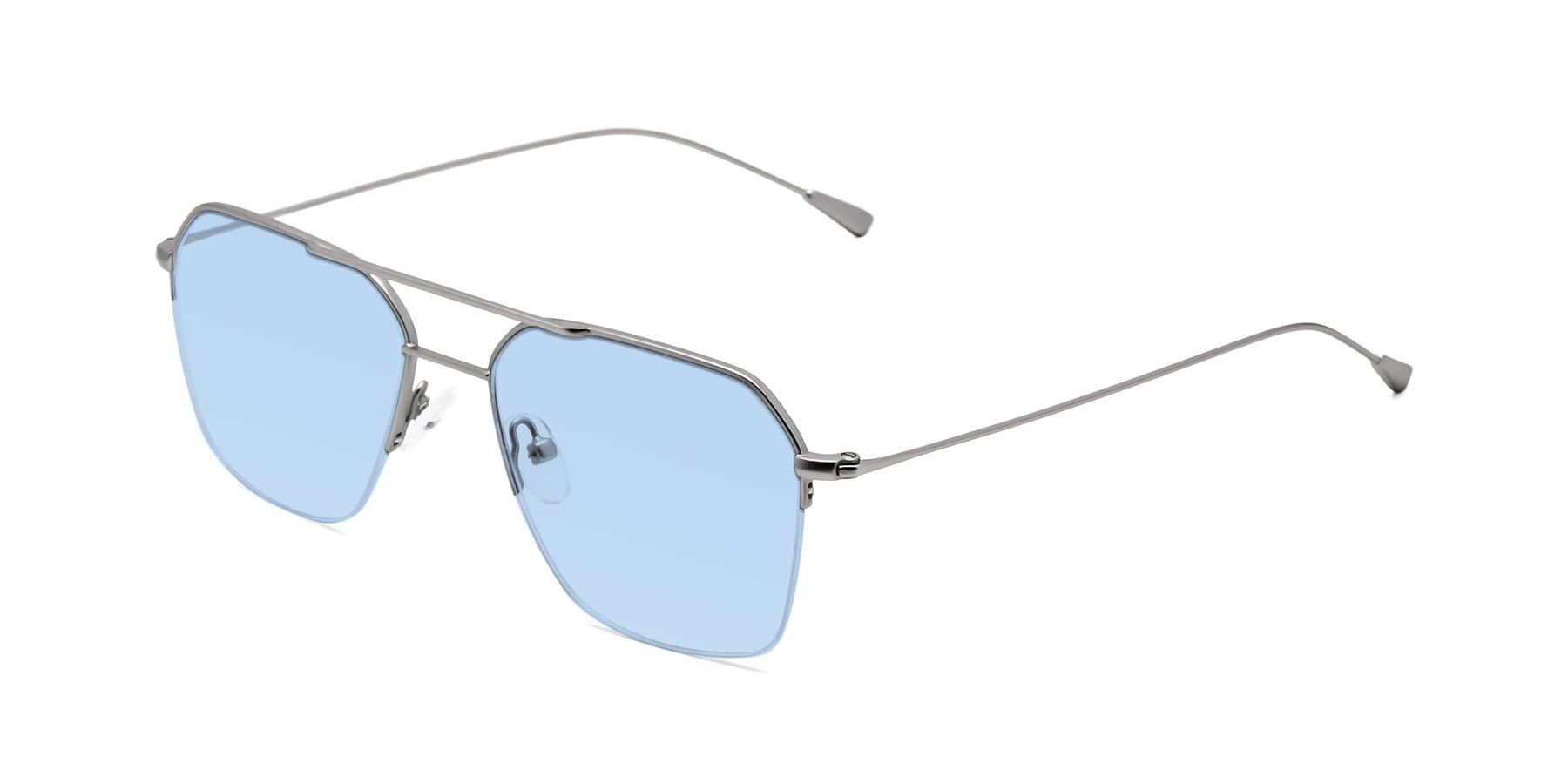 Angle of Largo in Silver with Light Blue Tinted Lenses