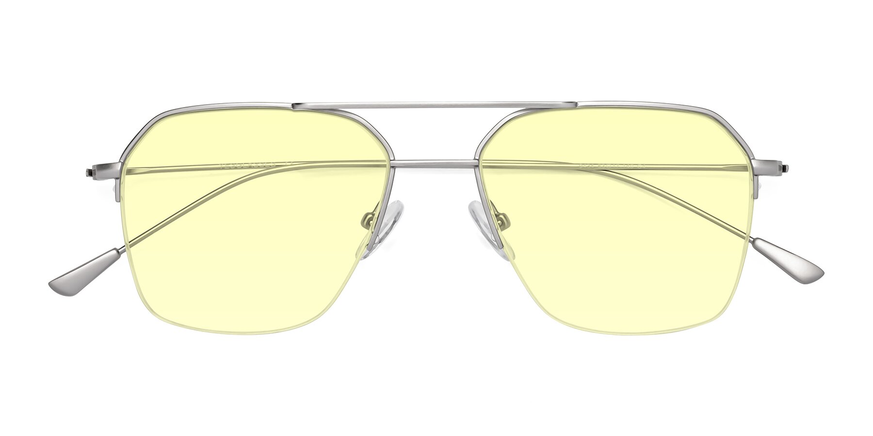Folded Front of Largo in Silver with Light Yellow Tinted Lenses