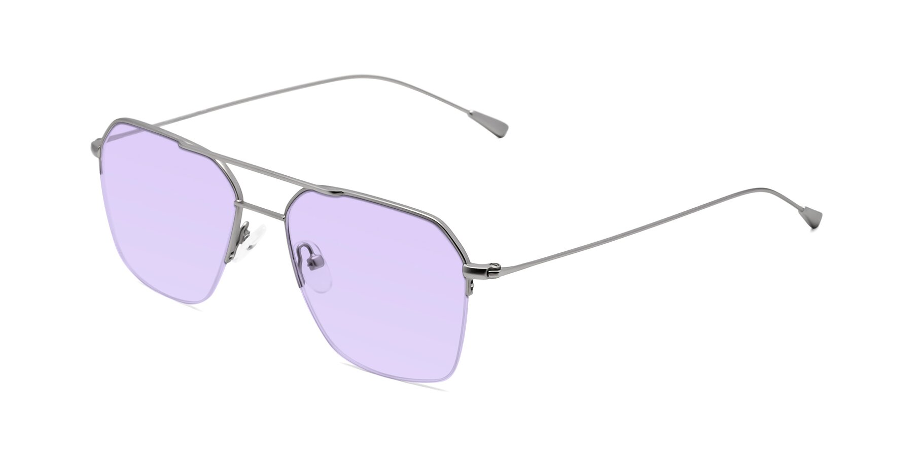 Angle of Largo in Silver with Light Purple Tinted Lenses