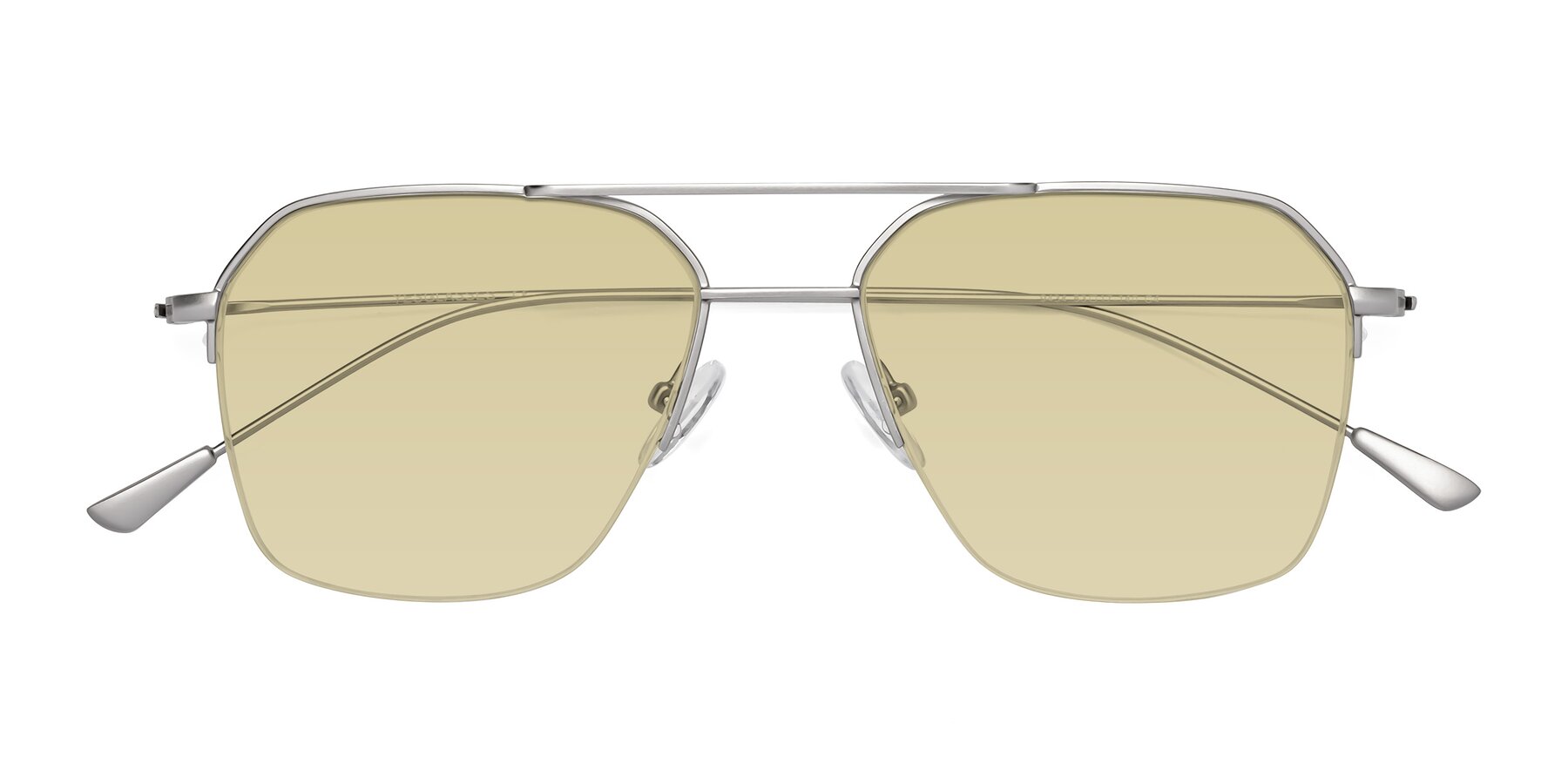Folded Front of Largo in Silver with Light Champagne Tinted Lenses