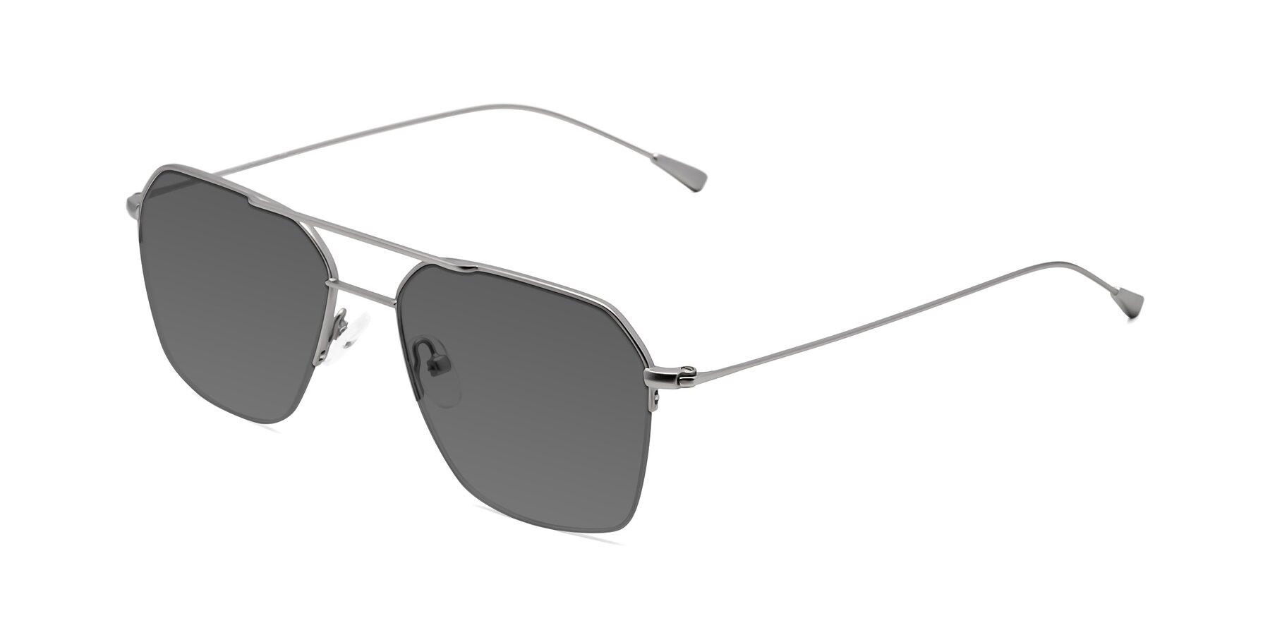 Angle of Largo in Silver with Medium Gray Tinted Lenses