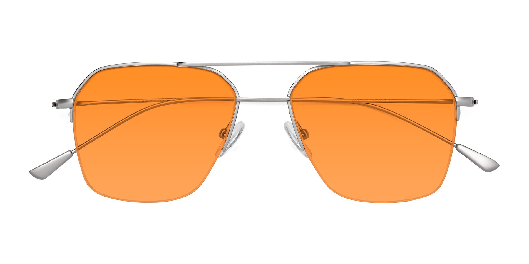 Folded Front of 9434 in Silver with Orange Tinted Lenses