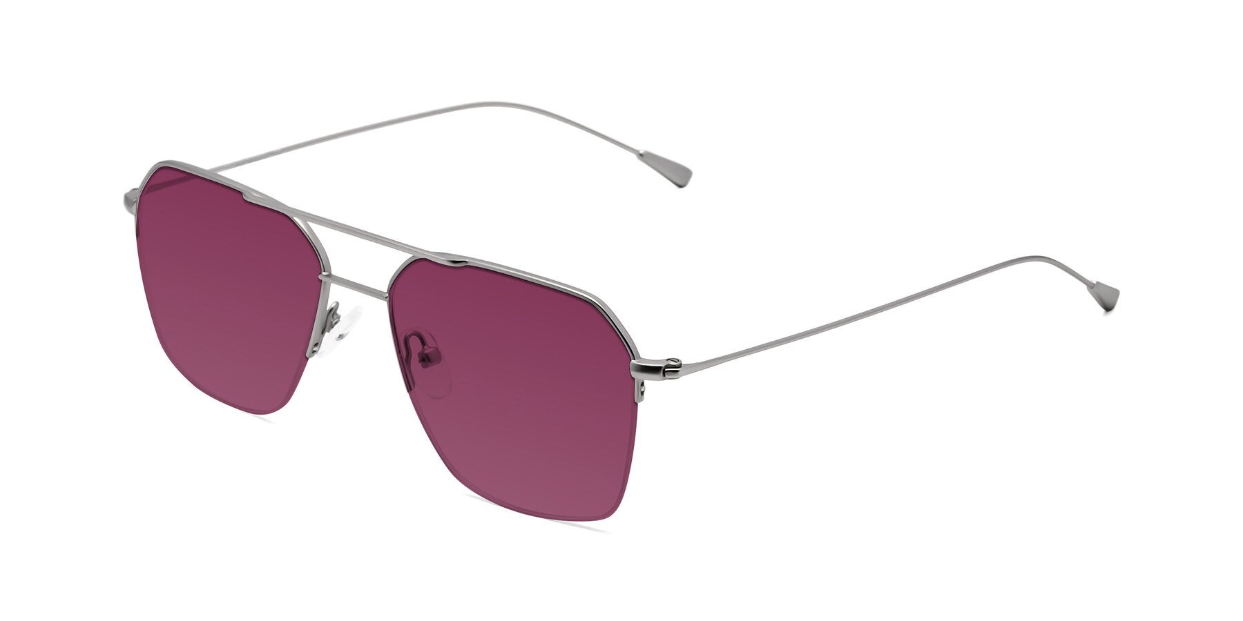 Angle of Largo in Silver with Wine Tinted Lenses