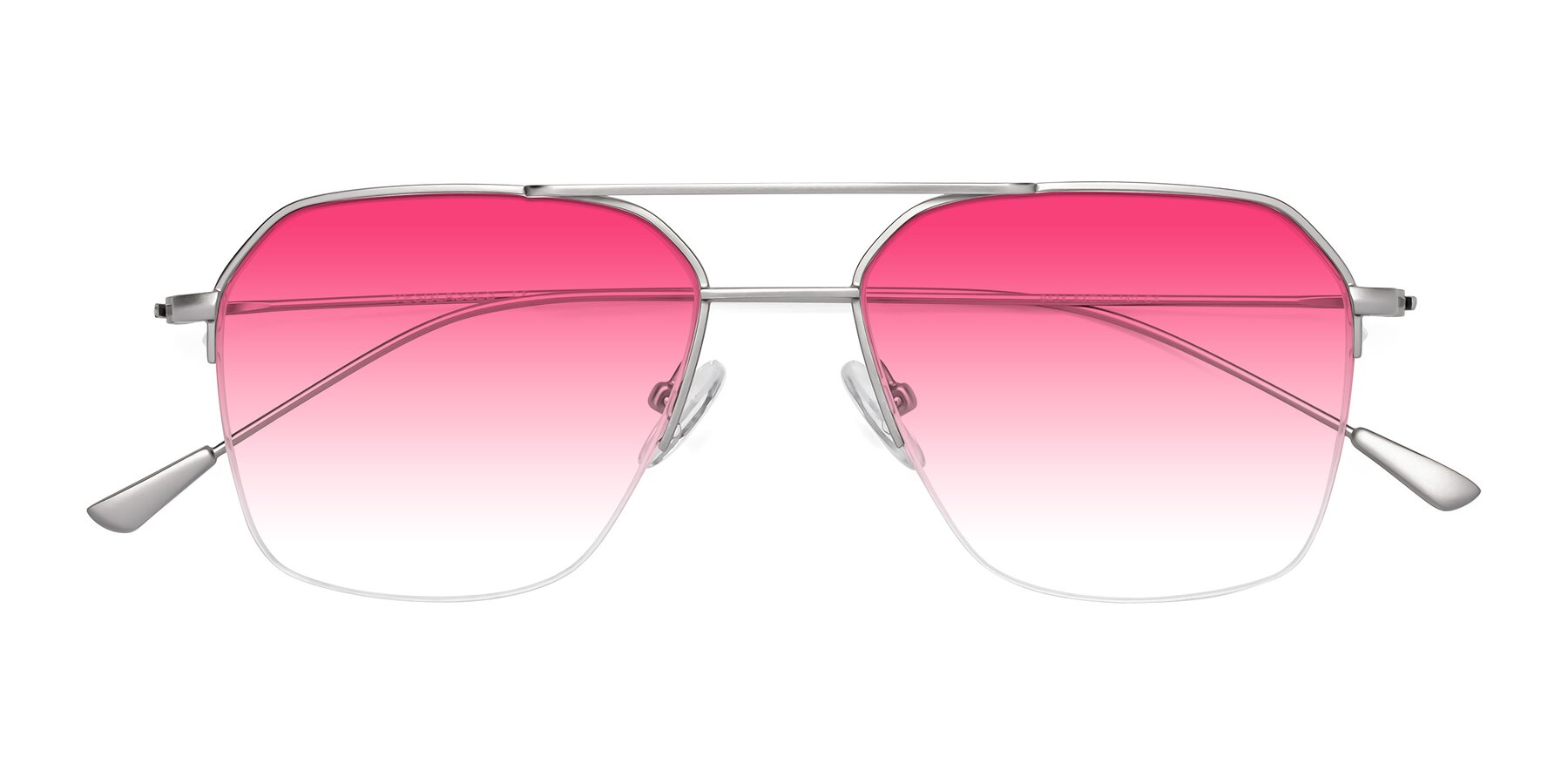Folded Front of Largo in Silver with Pink Gradient Lenses