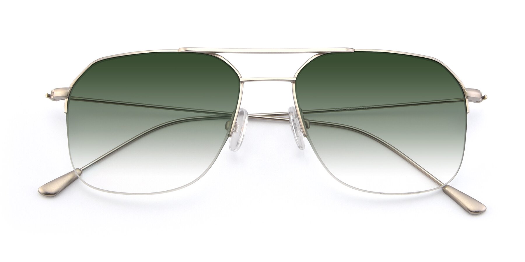 Folded Front of 9434 in Silver with Green Gradient Lenses