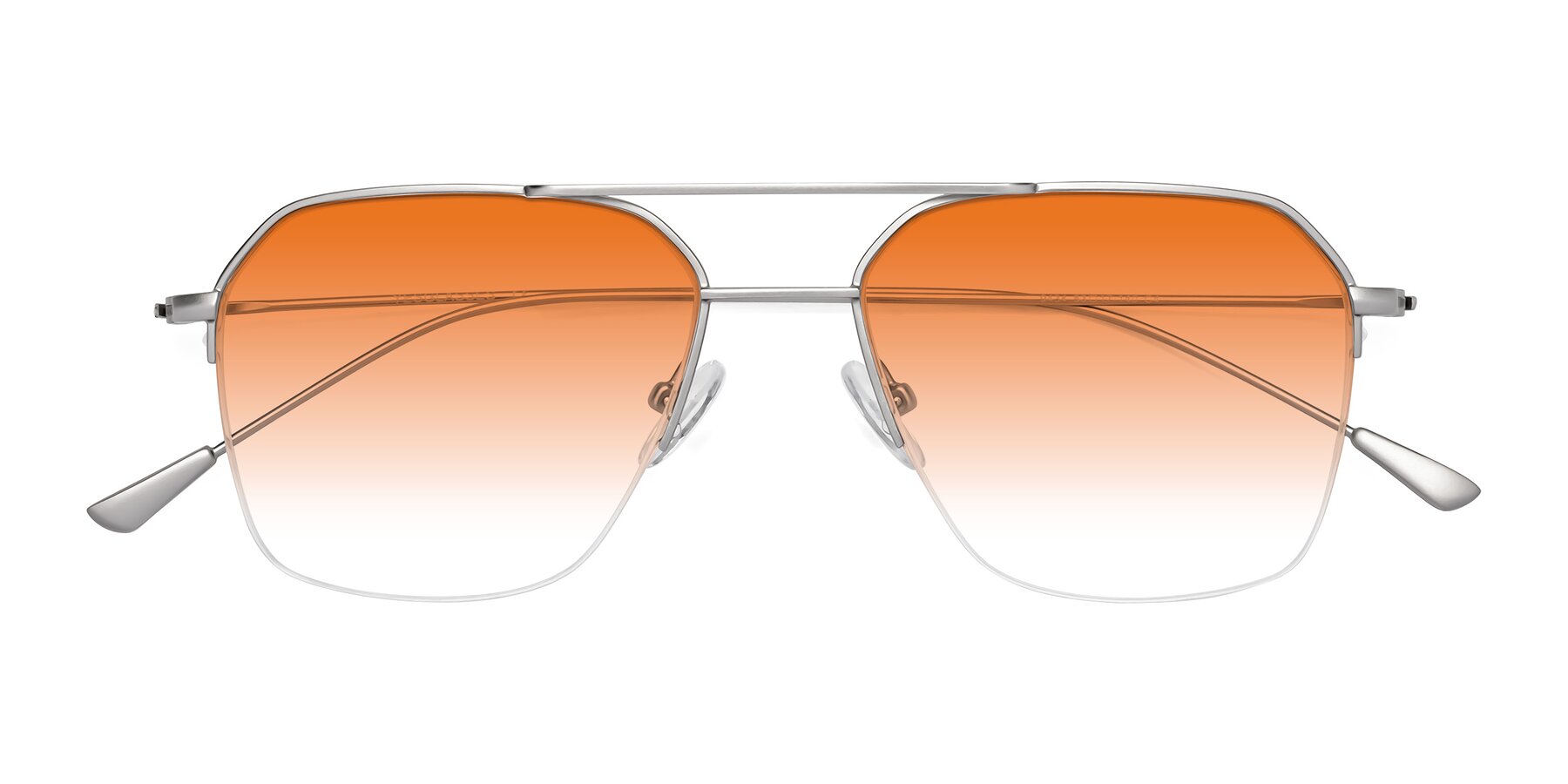 Folded Front of Largo in Silver with Orange Gradient Lenses