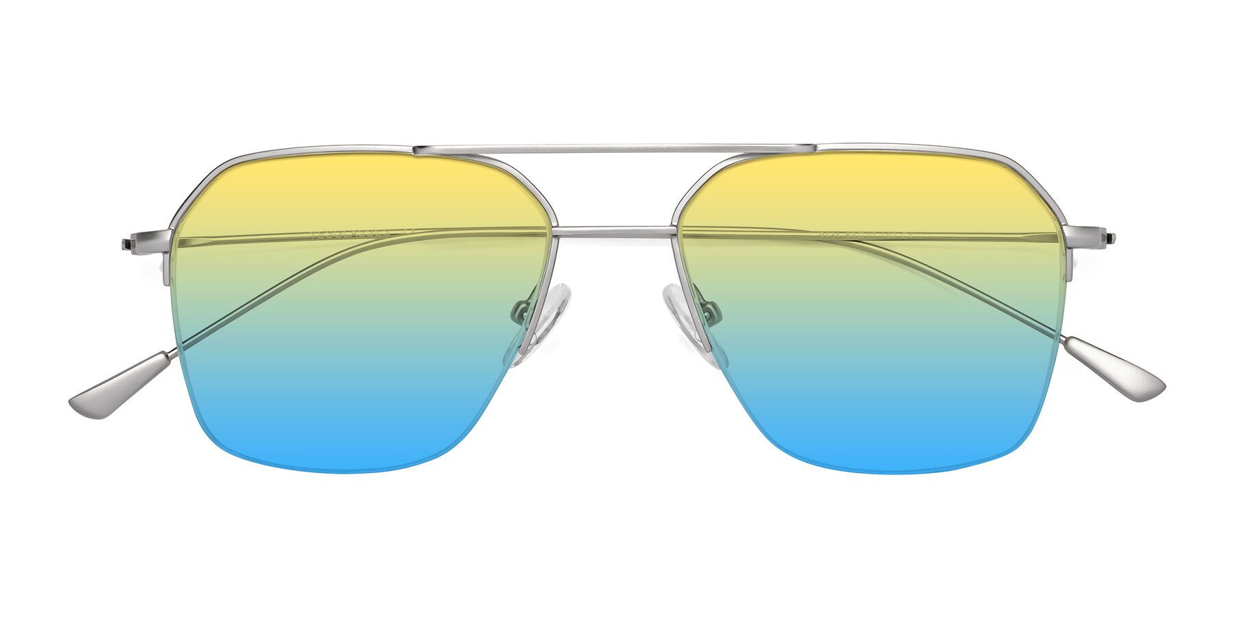 Folded Front of Largo in Silver with Yellow / Blue Gradient Lenses