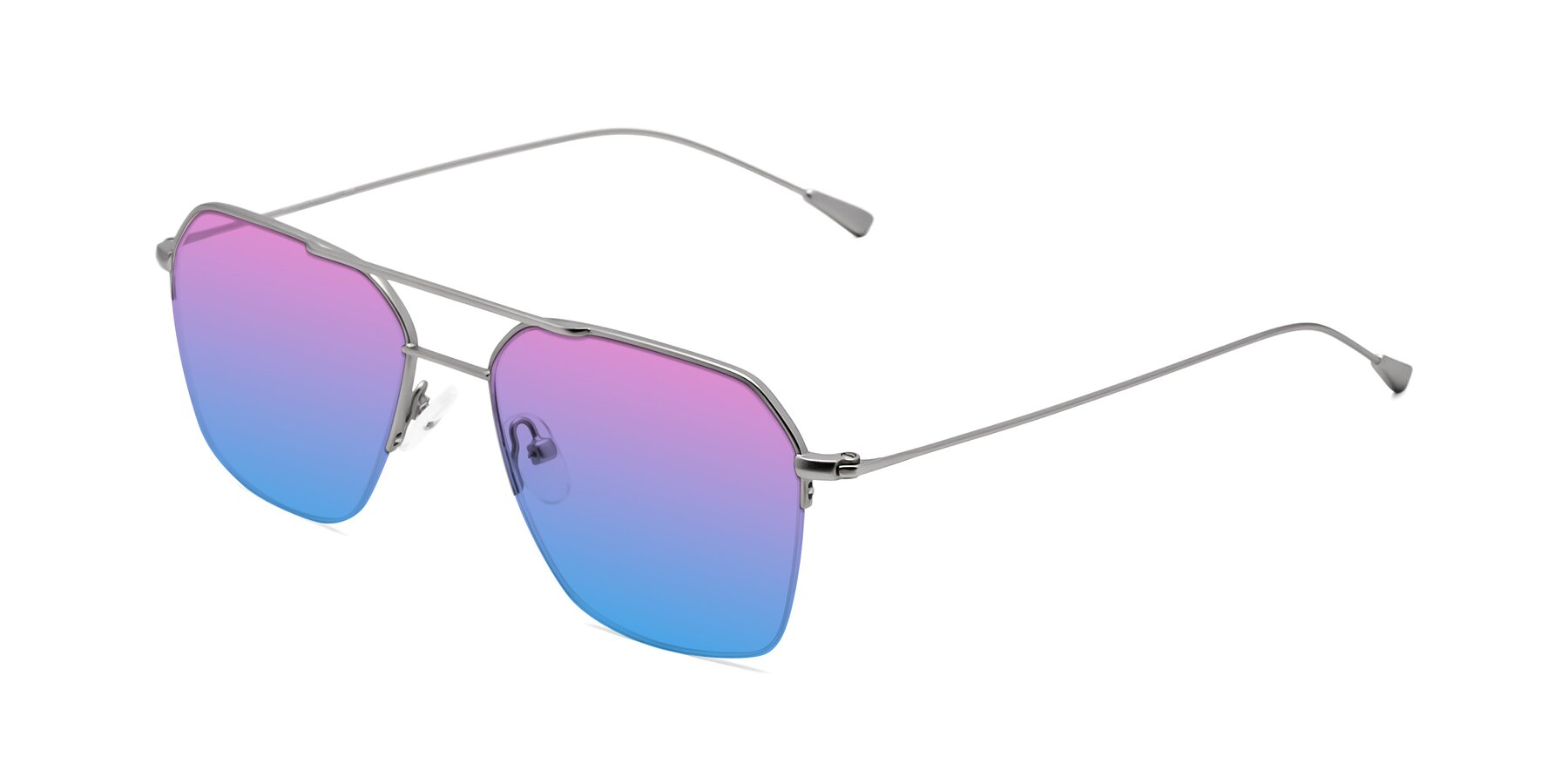 Angle of Largo in Silver with Pink / Blue Gradient Lenses