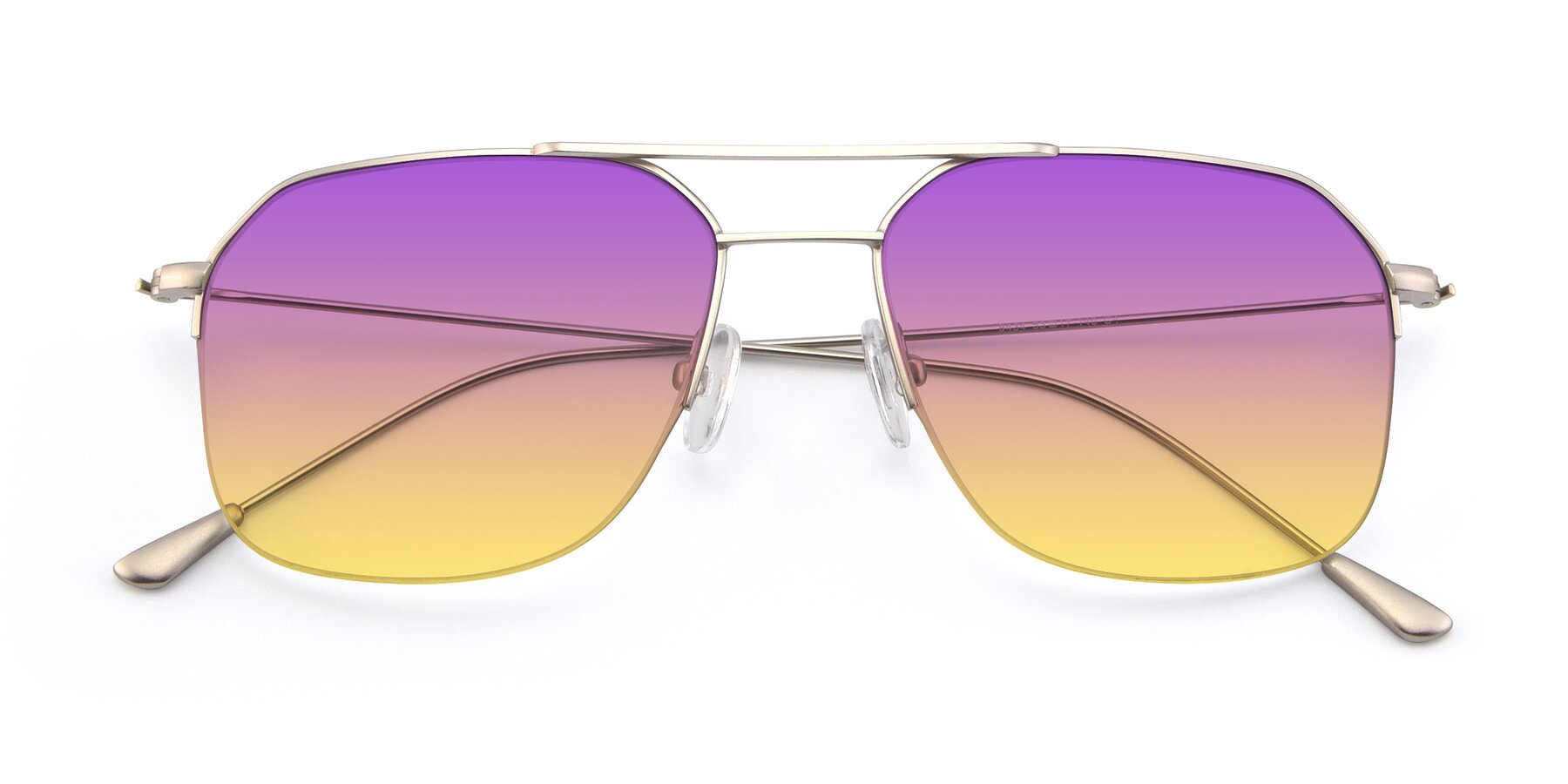 Folded Front of 9434 in Silver with Purple / Yellow Gradient Lenses