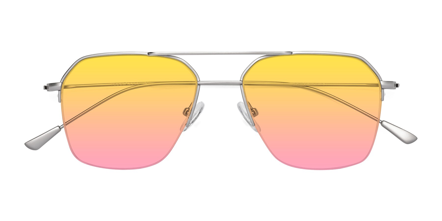 Folded Front of Largo in Silver with Yellow / Pink Gradient Lenses