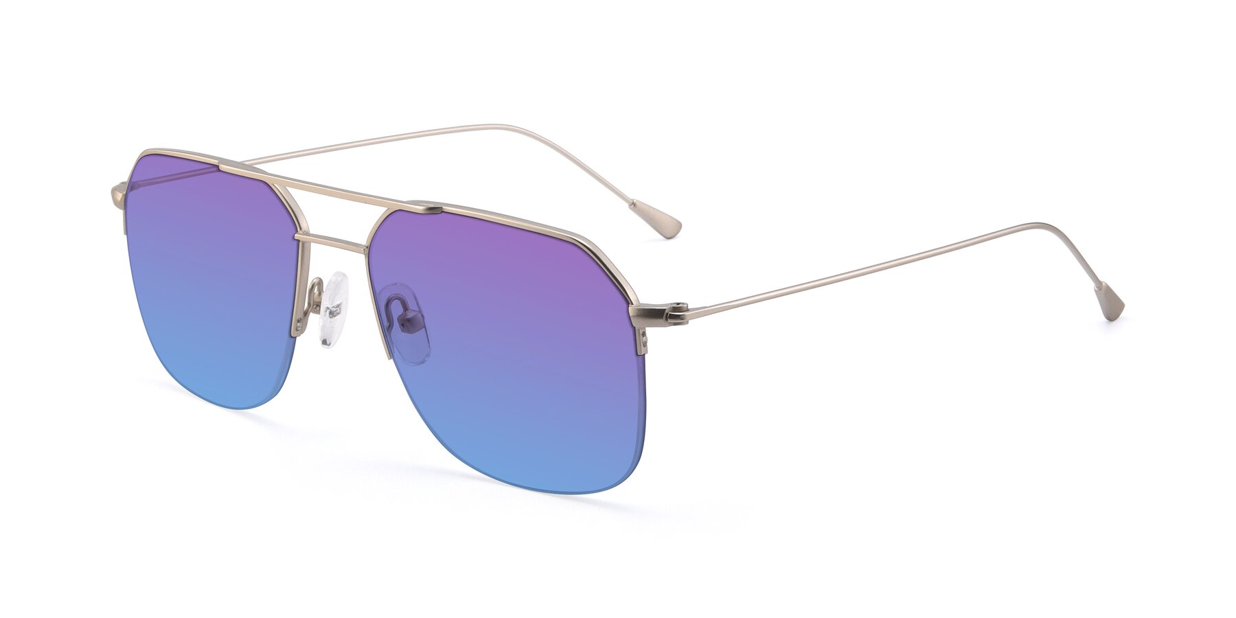 Angle of 9434 in Silver with Purple / Blue Gradient Lenses