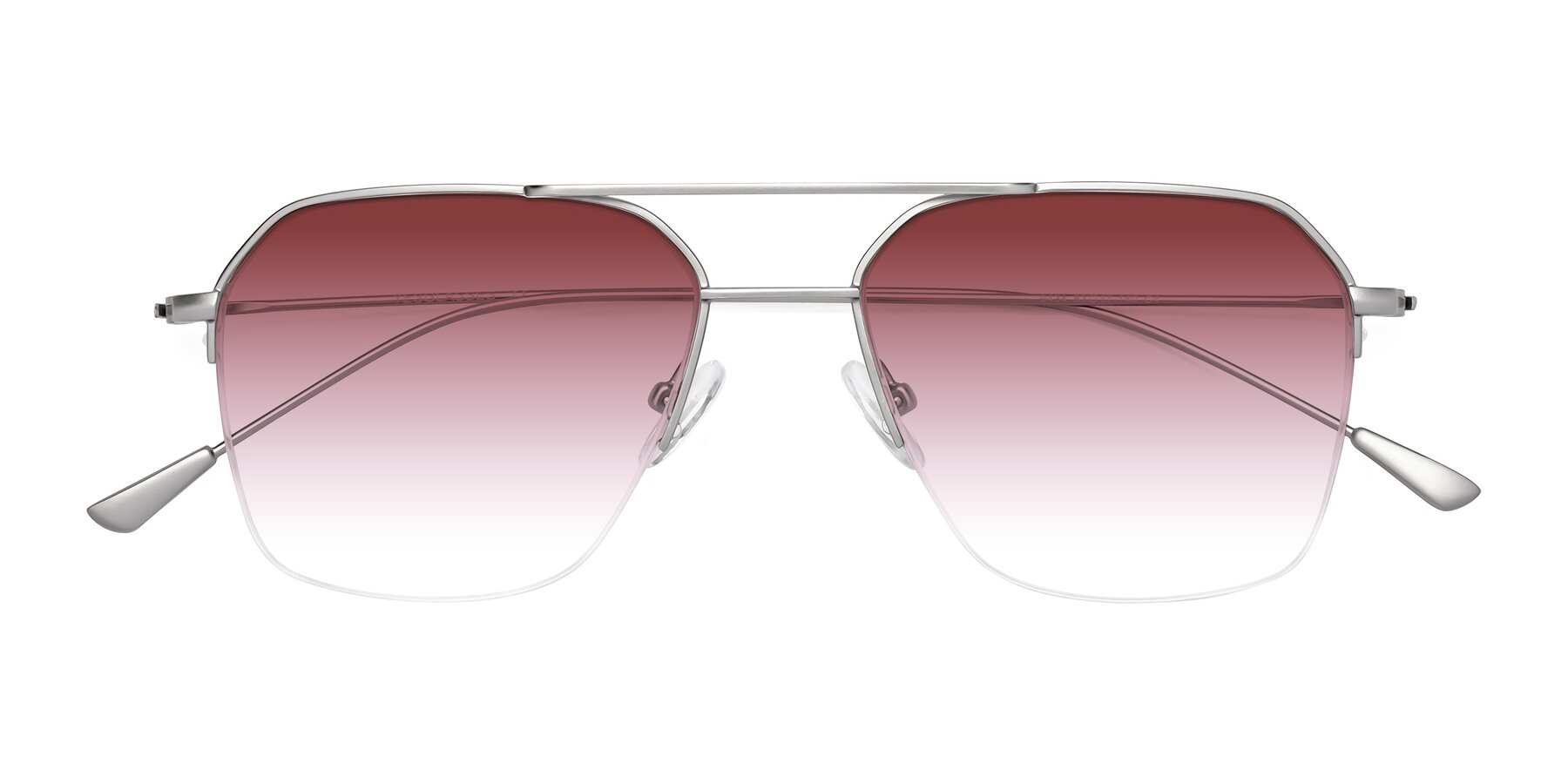 Folded Front of Largo in Silver with Garnet Gradient Lenses