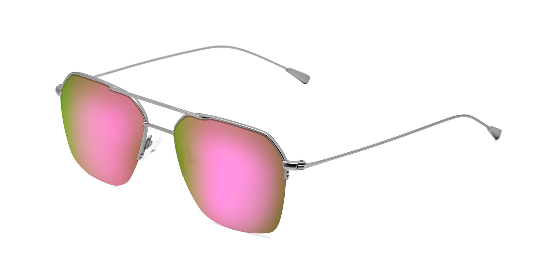 Angle of Largo in Silver with Pink Mirrored Lenses
