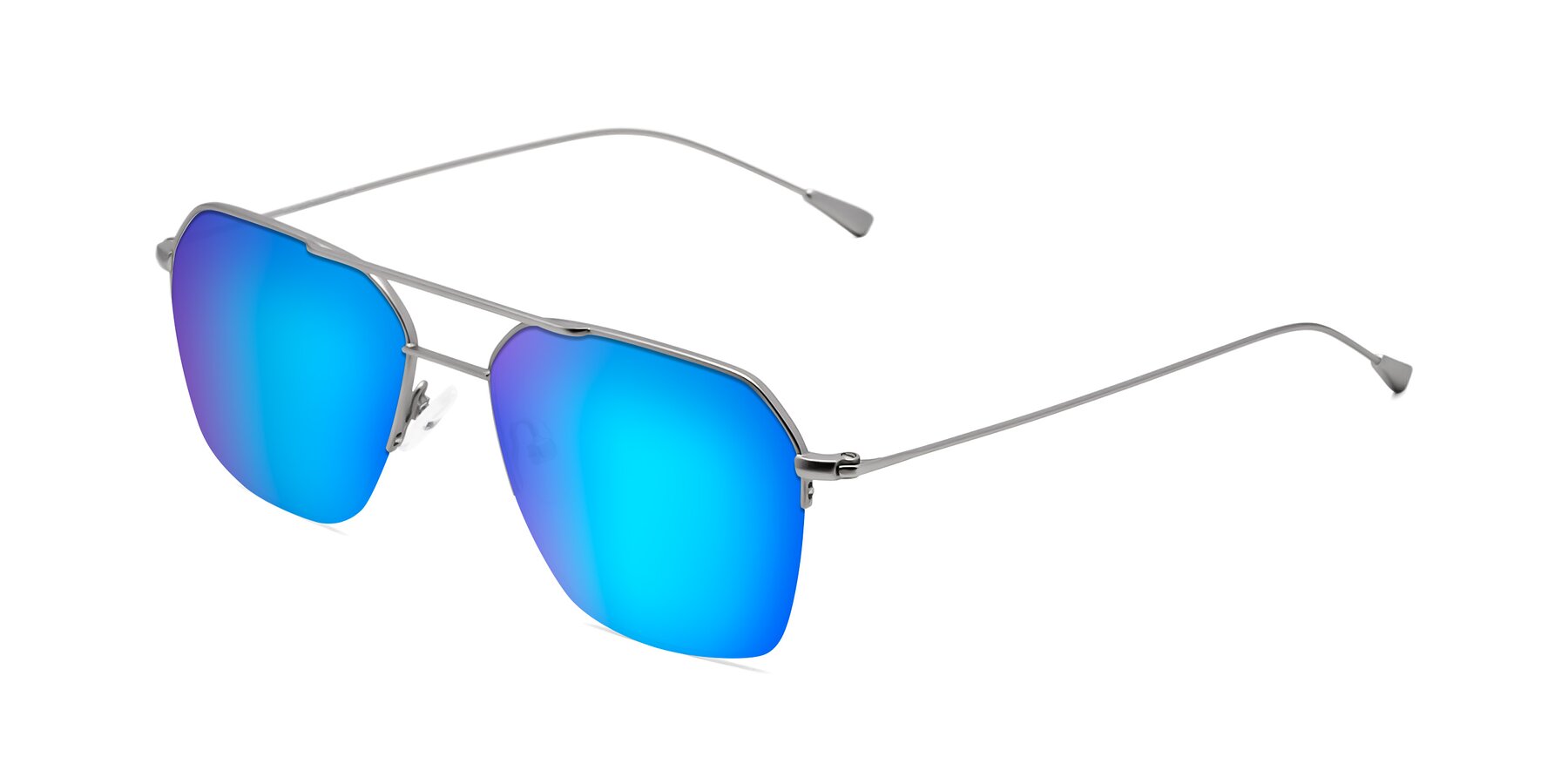 Angle of Largo in Silver with Blue Mirrored Lenses