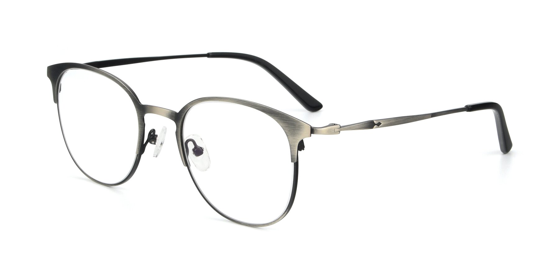 Angle of 9547 in Antique Gunmetal with Clear Eyeglass Lenses