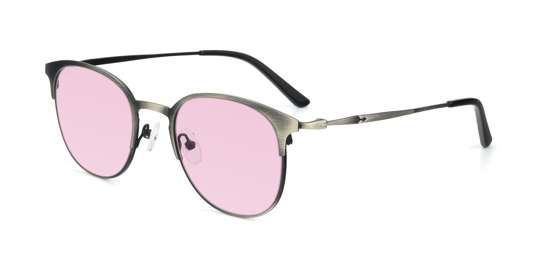 Angle of 9547 in Antique Gunmetal with Light Pink Tinted Lenses