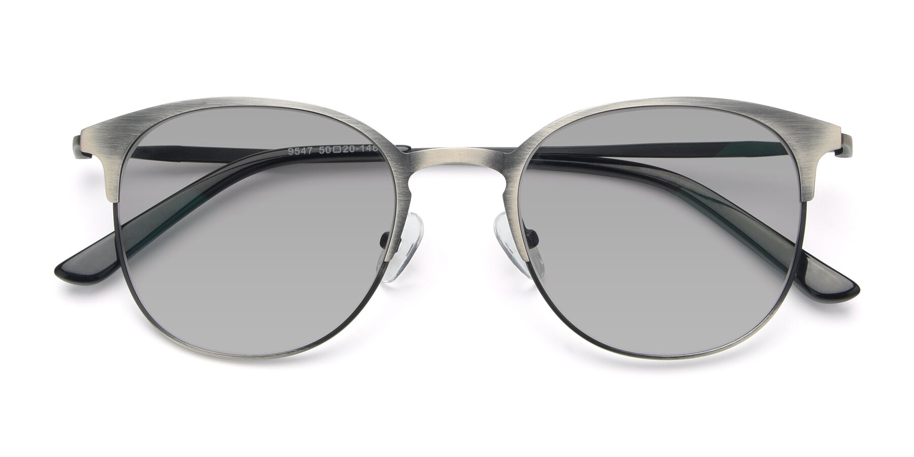 Folded Front of 9547 in Antique Gunmetal with Light Gray Tinted Lenses