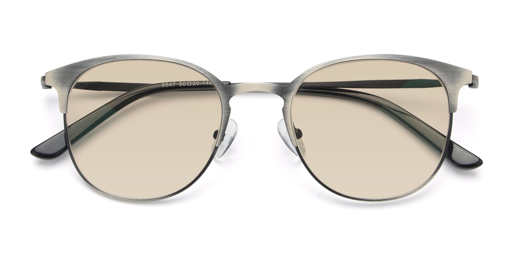 Folded Front of 9547 in Antique Gunmetal with Light Brown Tinted Lenses