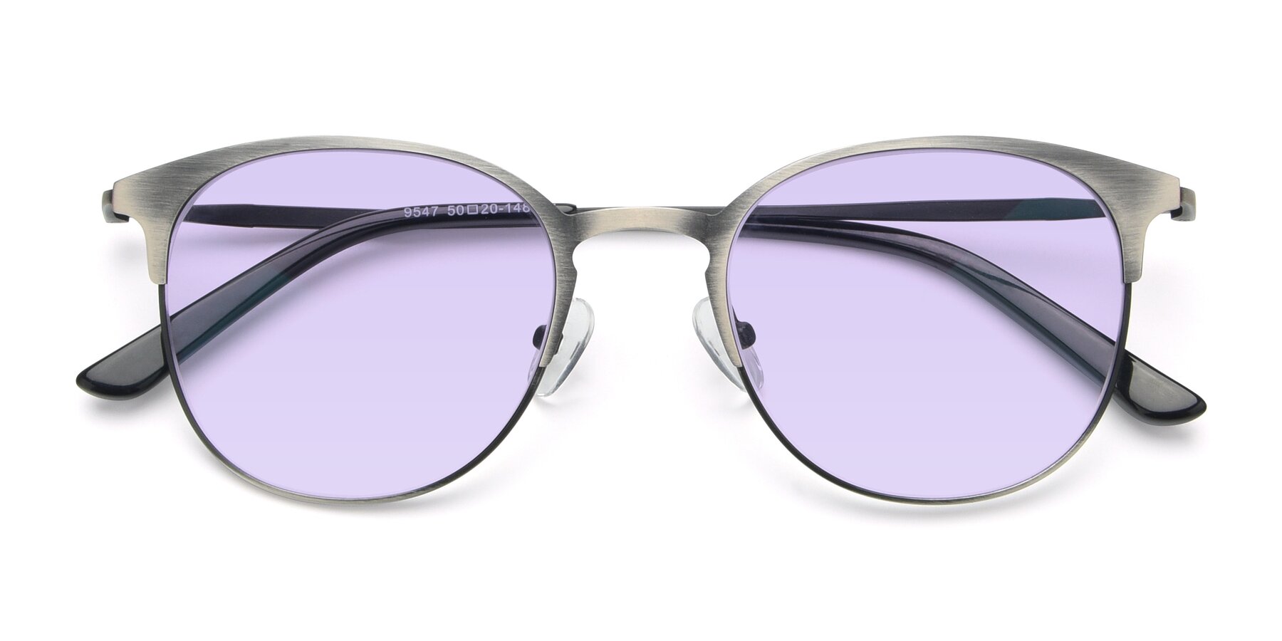 Folded Front of 9547 in Antique Gunmetal with Light Purple Tinted Lenses