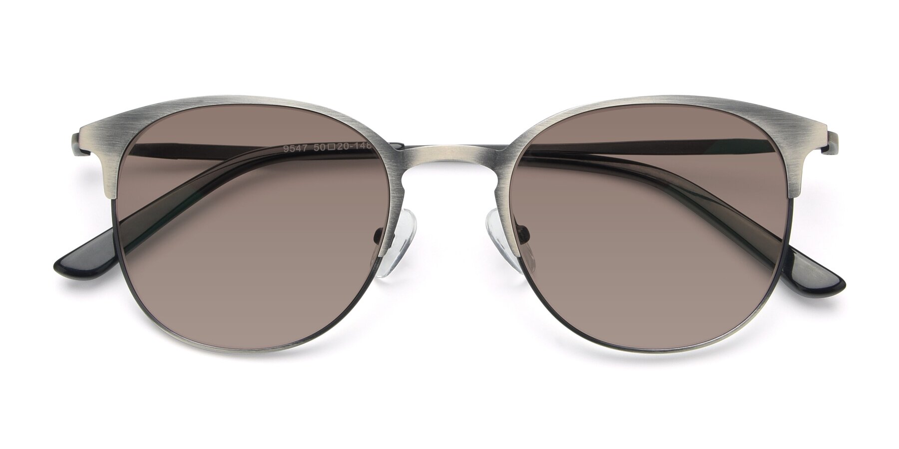 Folded Front of 9547 in Antique Gunmetal with Medium Brown Tinted Lenses