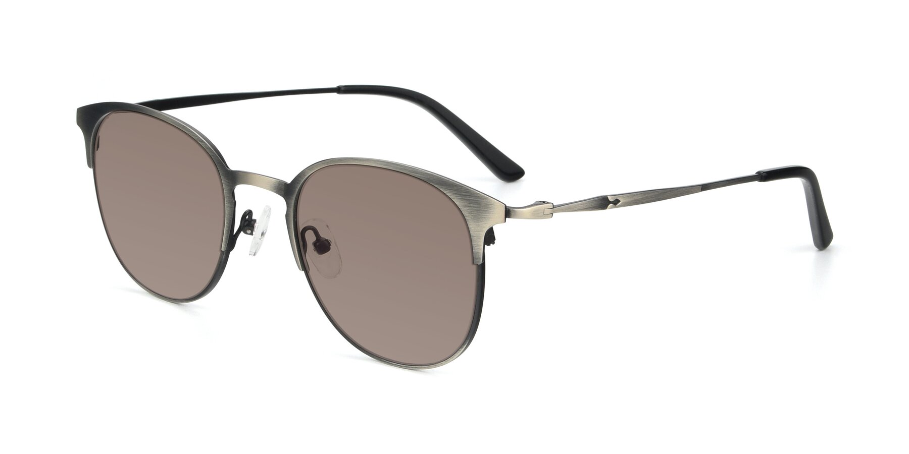 Angle of 9547 in Antique Gunmetal with Medium Brown Tinted Lenses