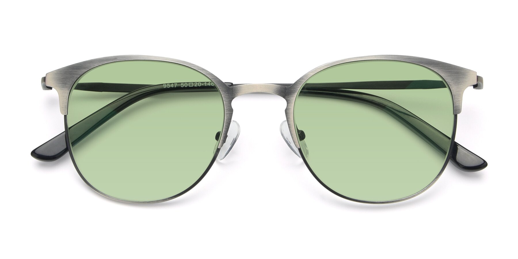 Folded Front of 9547 in Antique Gunmetal with Medium Green Tinted Lenses