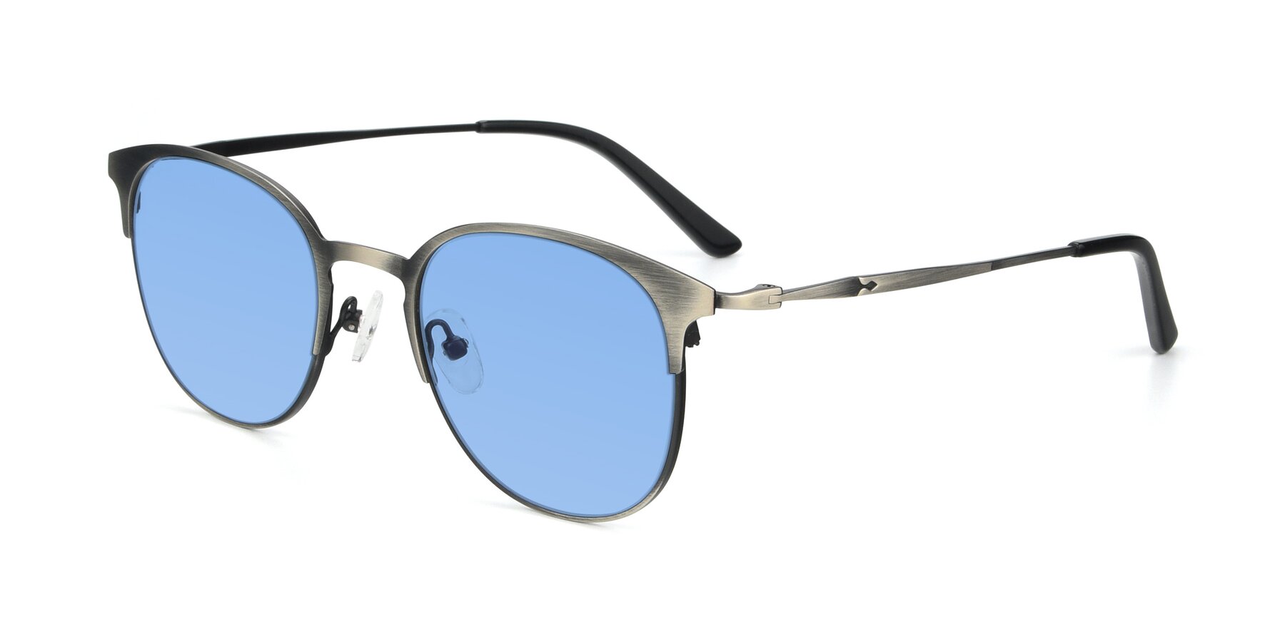 Angle of 9547 in Antique Gunmetal with Medium Blue Tinted Lenses