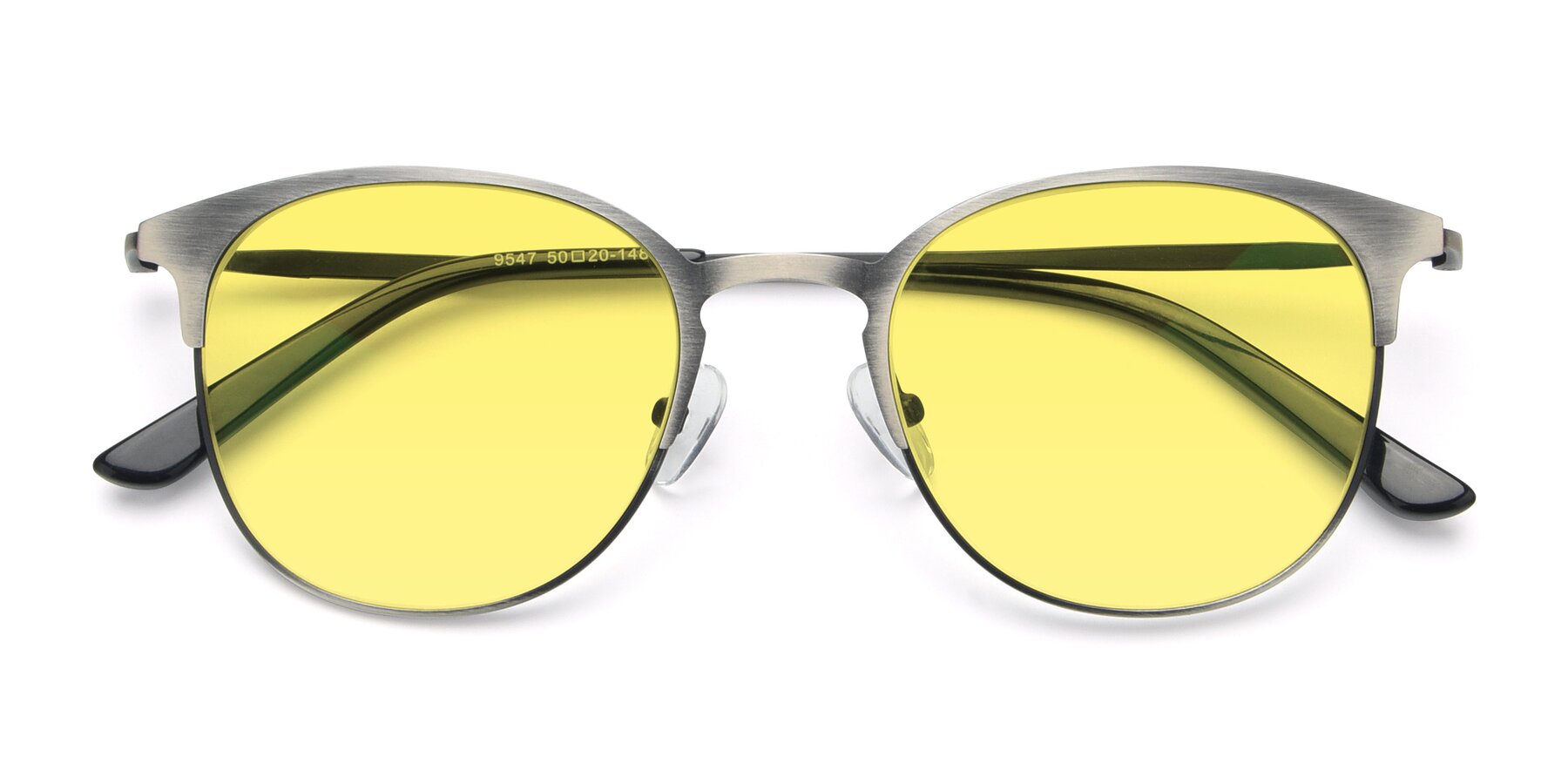 Folded Front of 9547 in Antique Gunmetal with Medium Yellow Tinted Lenses