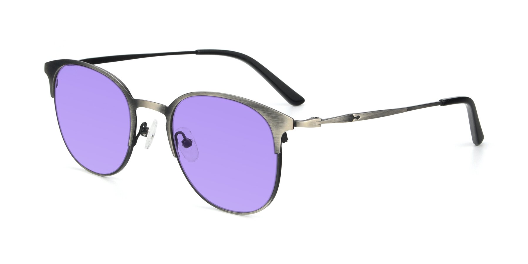 Angle of 9547 in Antique Gunmetal with Medium Purple Tinted Lenses