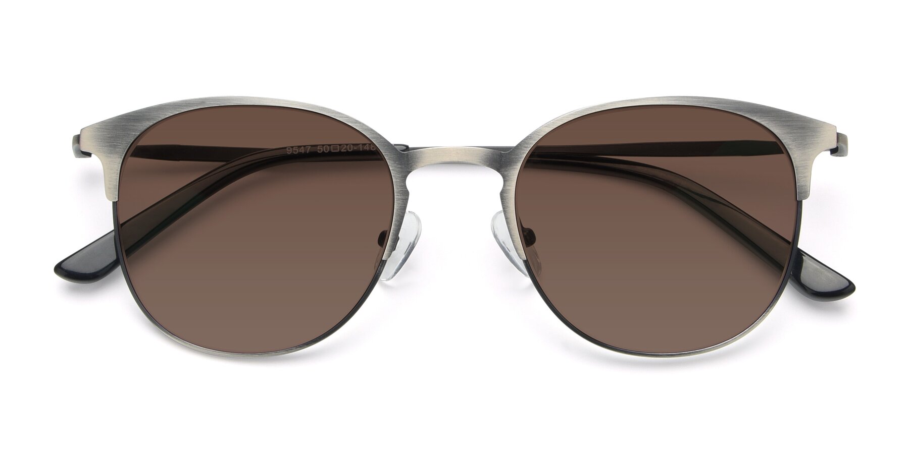 Folded Front of 9547 in Antique Gunmetal with Brown Tinted Lenses