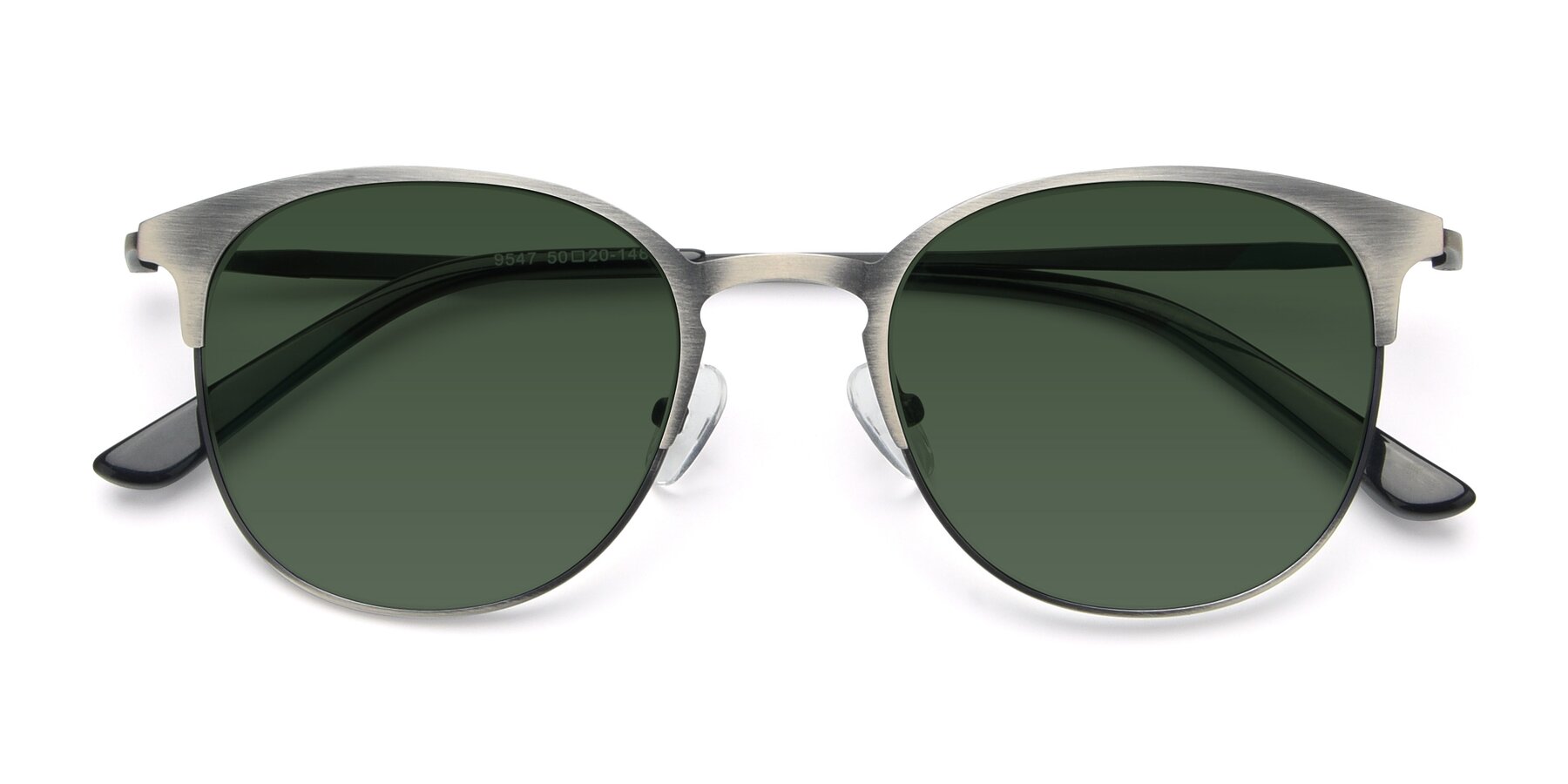 Folded Front of 9547 in Antique Gunmetal with Green Tinted Lenses