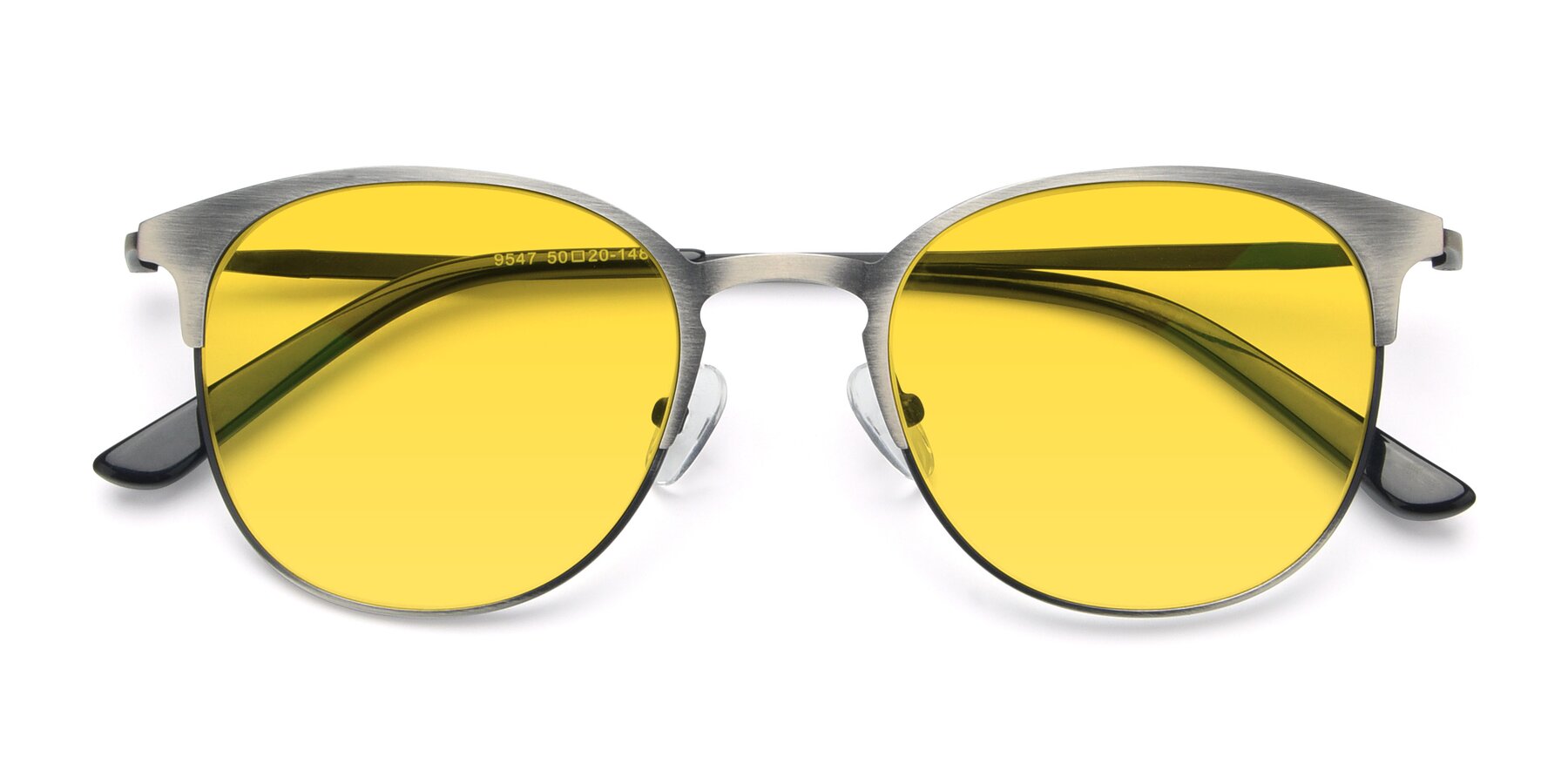 Folded Front of 9547 in Antique Gunmetal with Yellow Tinted Lenses
