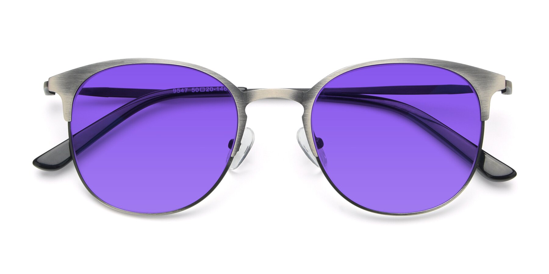 Folded Front of 9547 in Antique Gunmetal with Purple Tinted Lenses