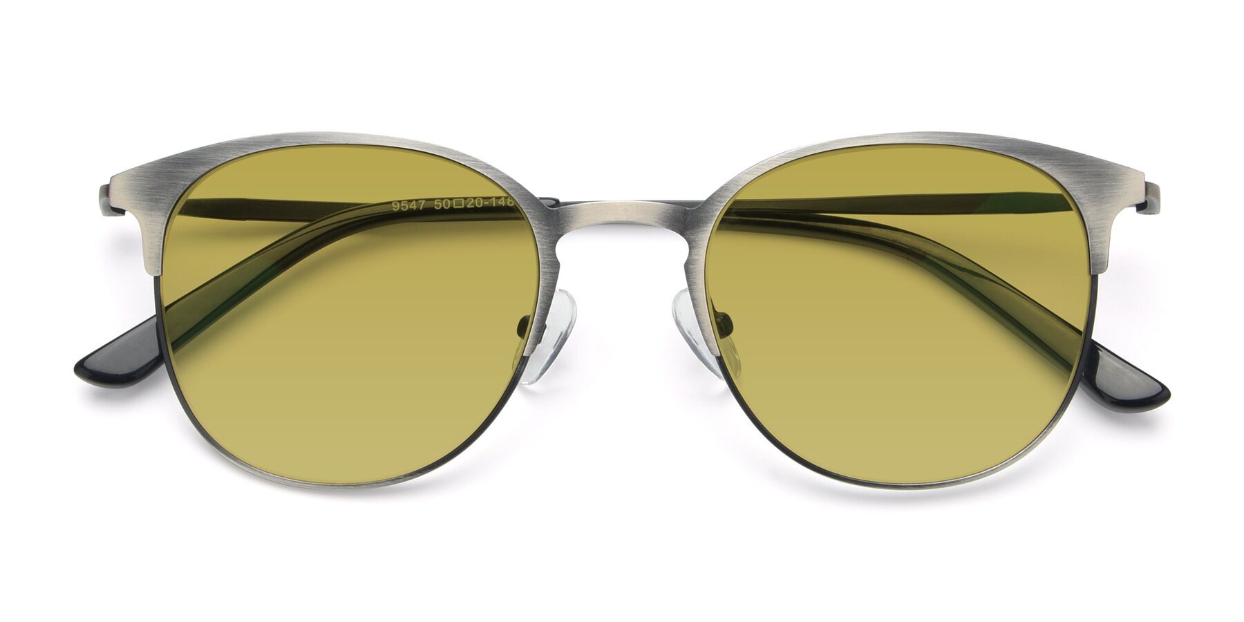 Folded Front of 9547 in Antique Gunmetal with Champagne Tinted Lenses