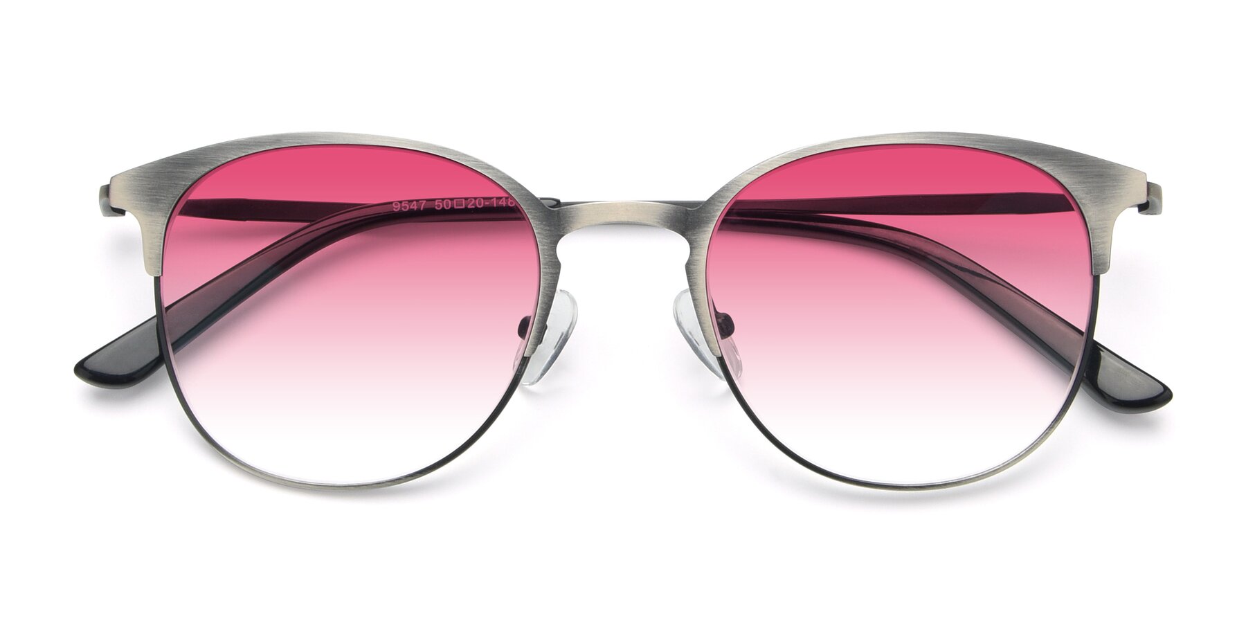 Folded Front of 9547 in Antique Gunmetal with Pink Gradient Lenses