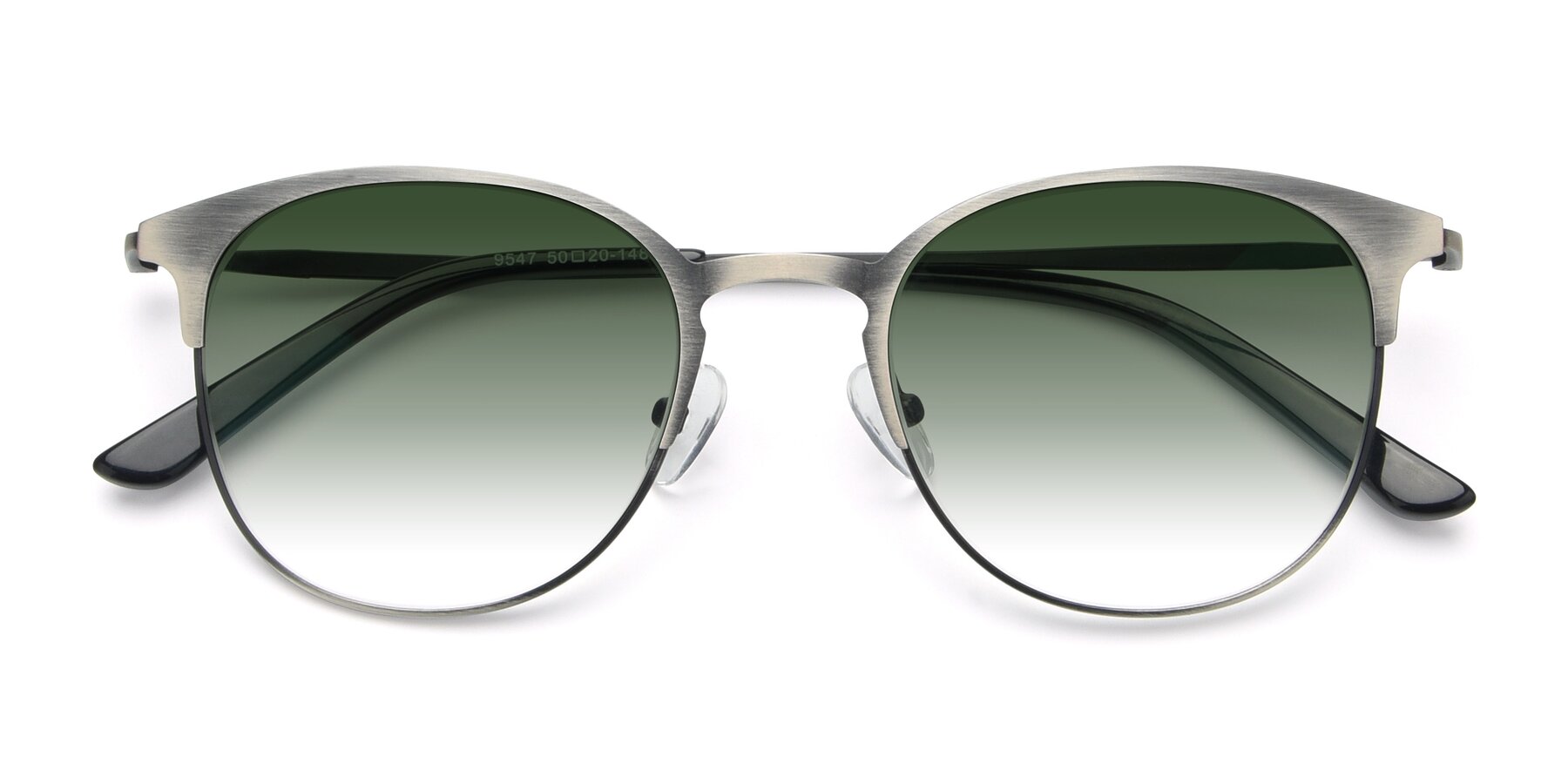 Folded Front of 9547 in Antique Gunmetal with Green Gradient Lenses