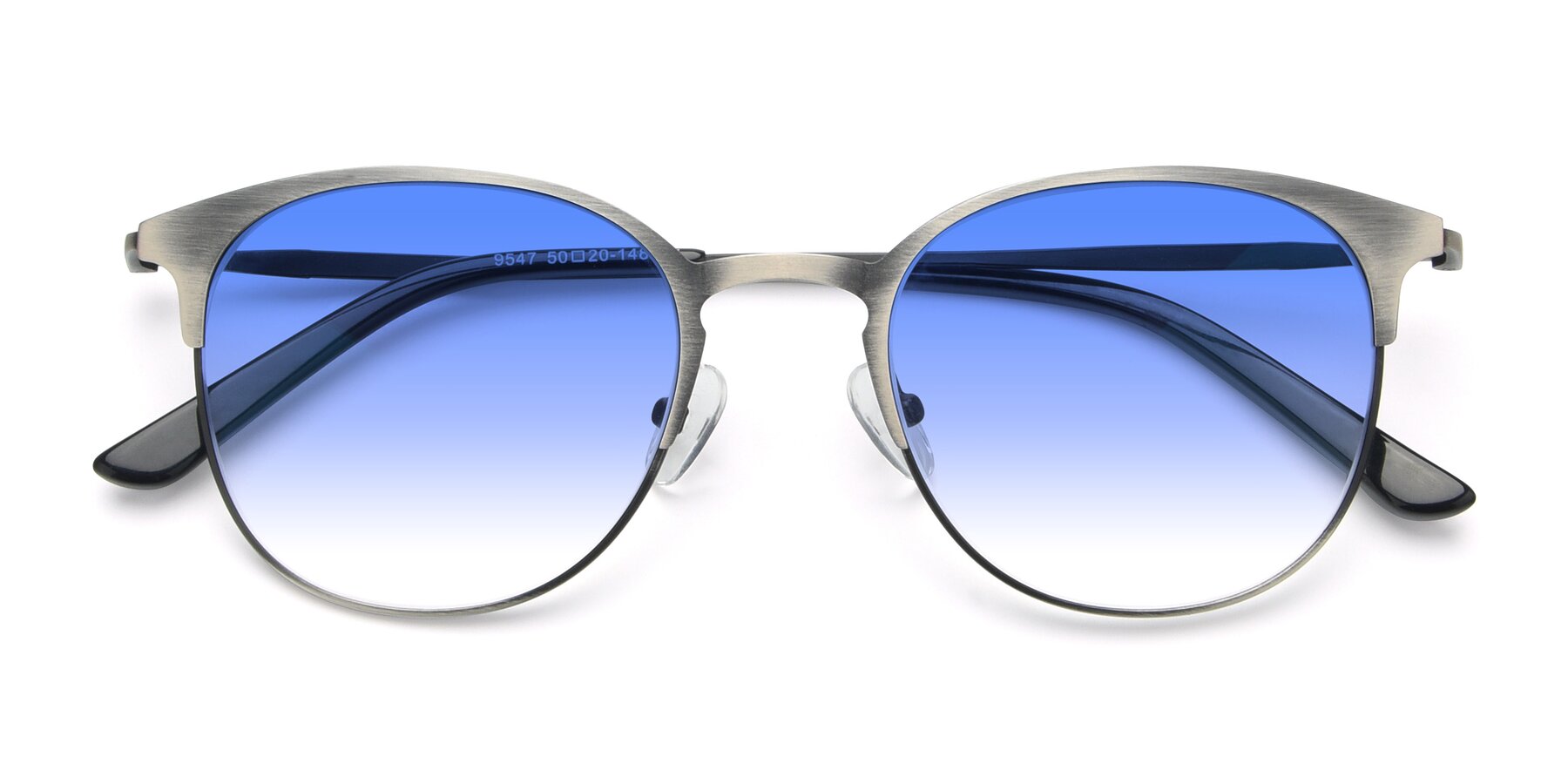 Folded Front of 9547 in Antique Gunmetal with Blue Gradient Lenses